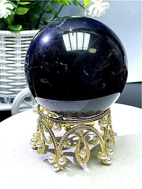 AAA級【魔除け】天然モリオン黒水晶丸玉B88C1/68C17C - メルカリ