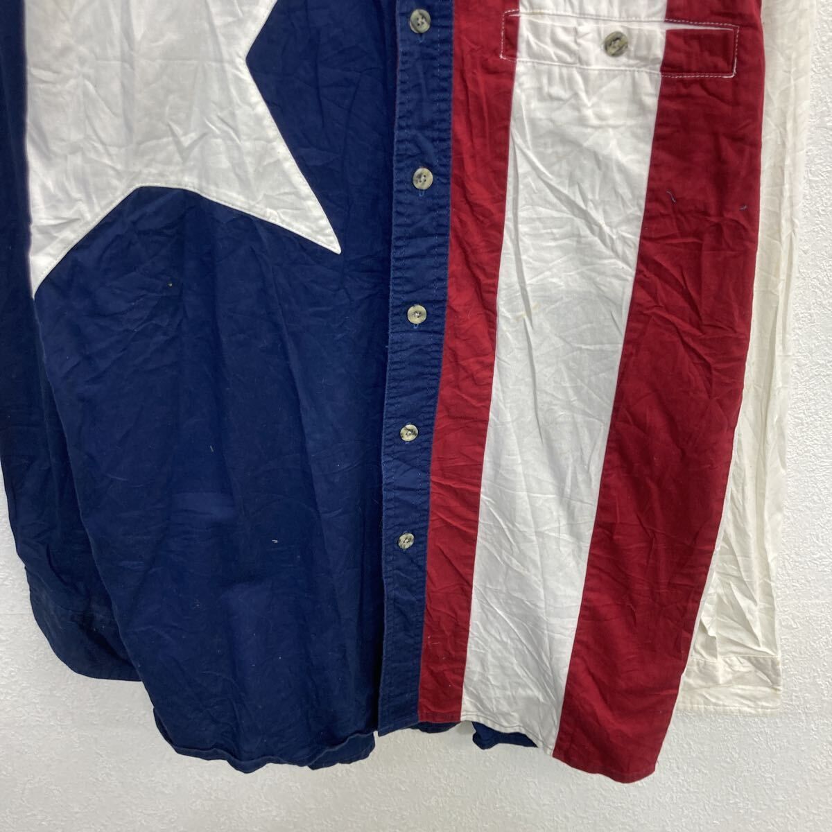 80s USA製 Wrangler ラングラー デニム ウエスタンシャツ 濃紺 16-1⁄2