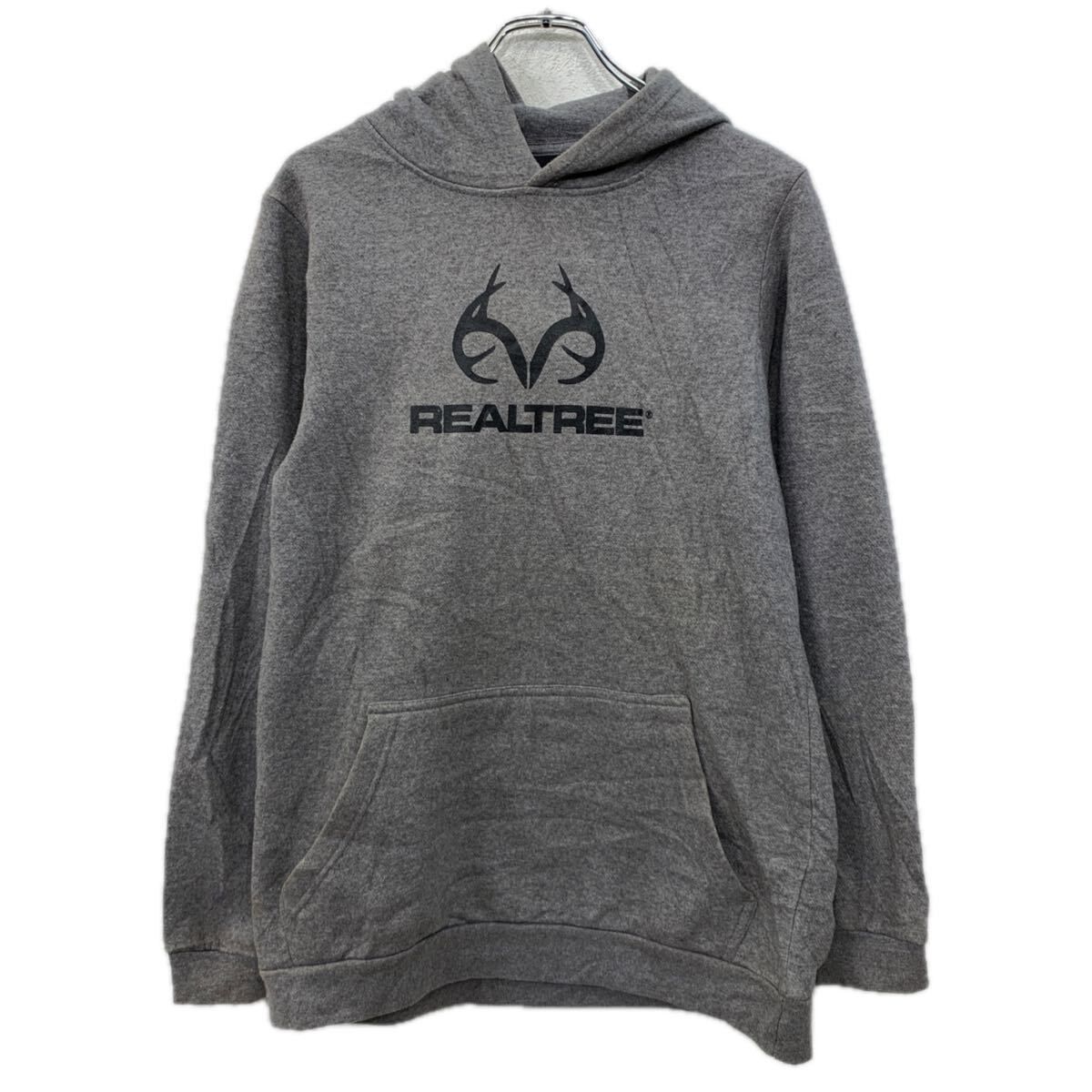 REALTREE プリントスウェット パーカー 2XL プルオーバー フーディー ビッグプリント 裏起毛 プリント スウェット 秋物 a711-5683