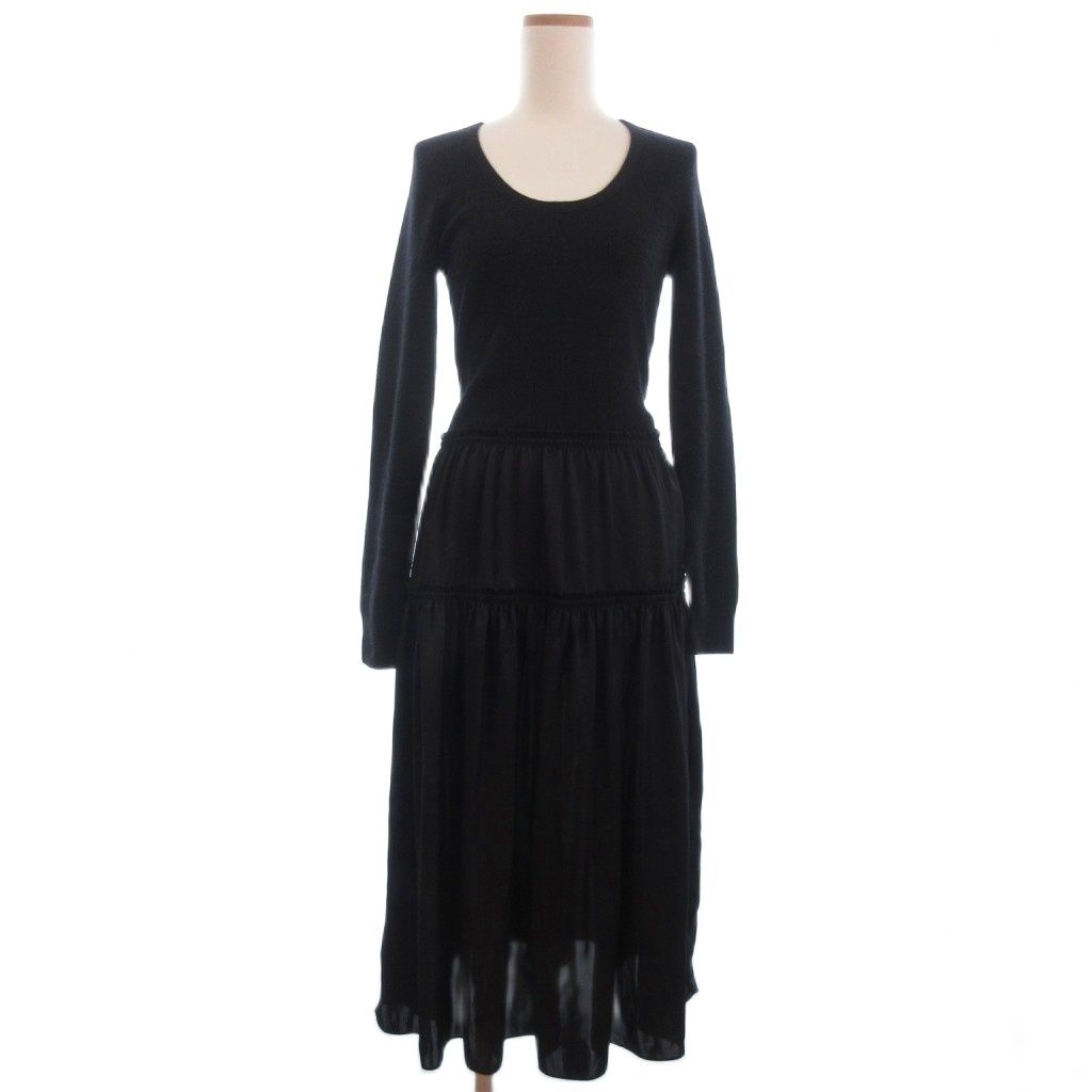 セオリー Theory プロジェクト PROJECT ウールシーンブレンド ドッキングワンピース WD302 長袖 ロング ブラック系 S