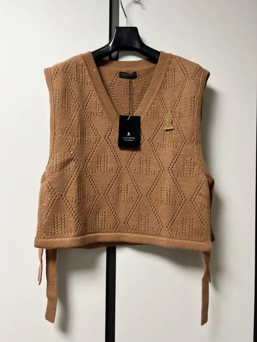 ランバン カシミア ベスト ブローチ セット