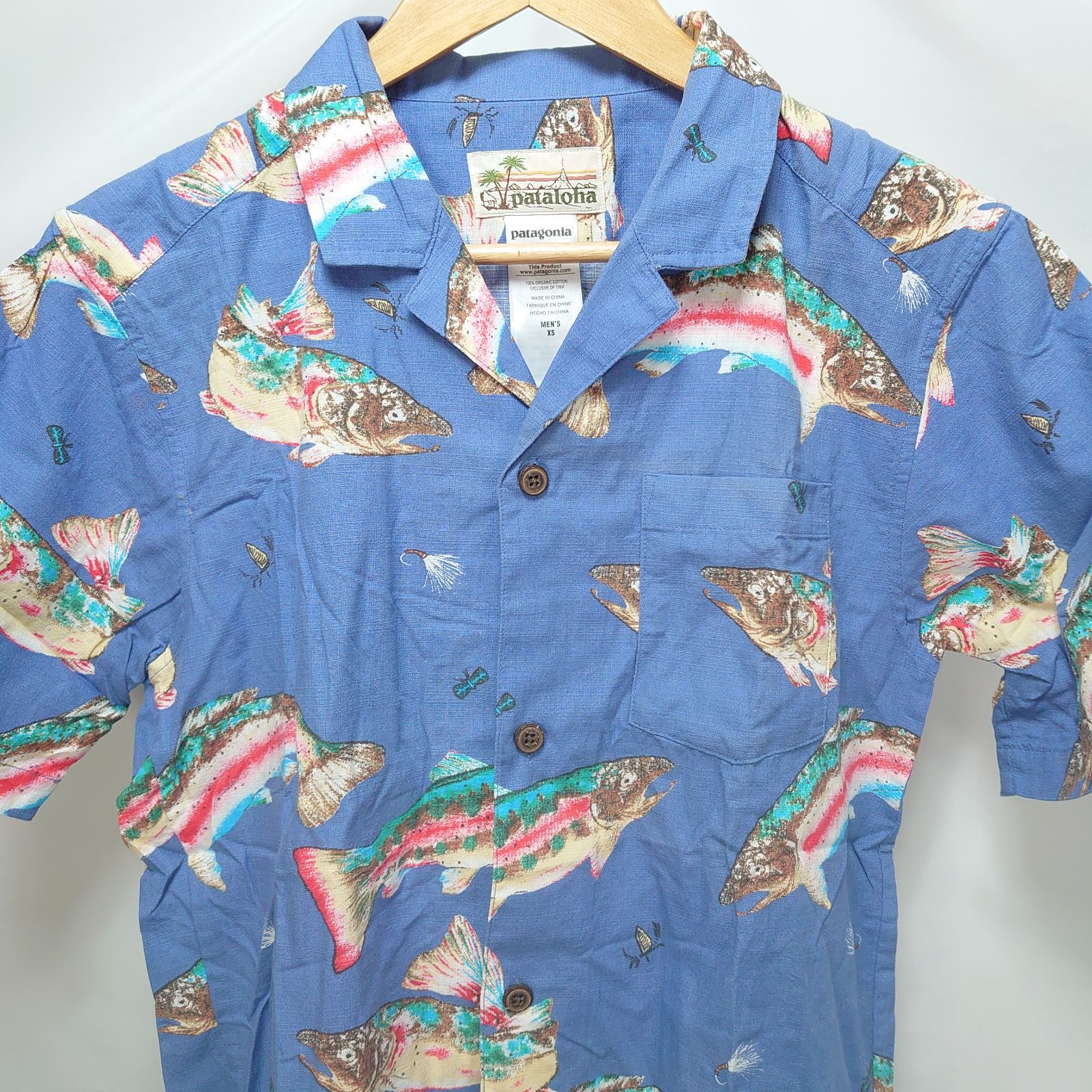 美品 Pataloha パタロハ アロハシャツ ニジマス柄 虹鱒 フィッシュ