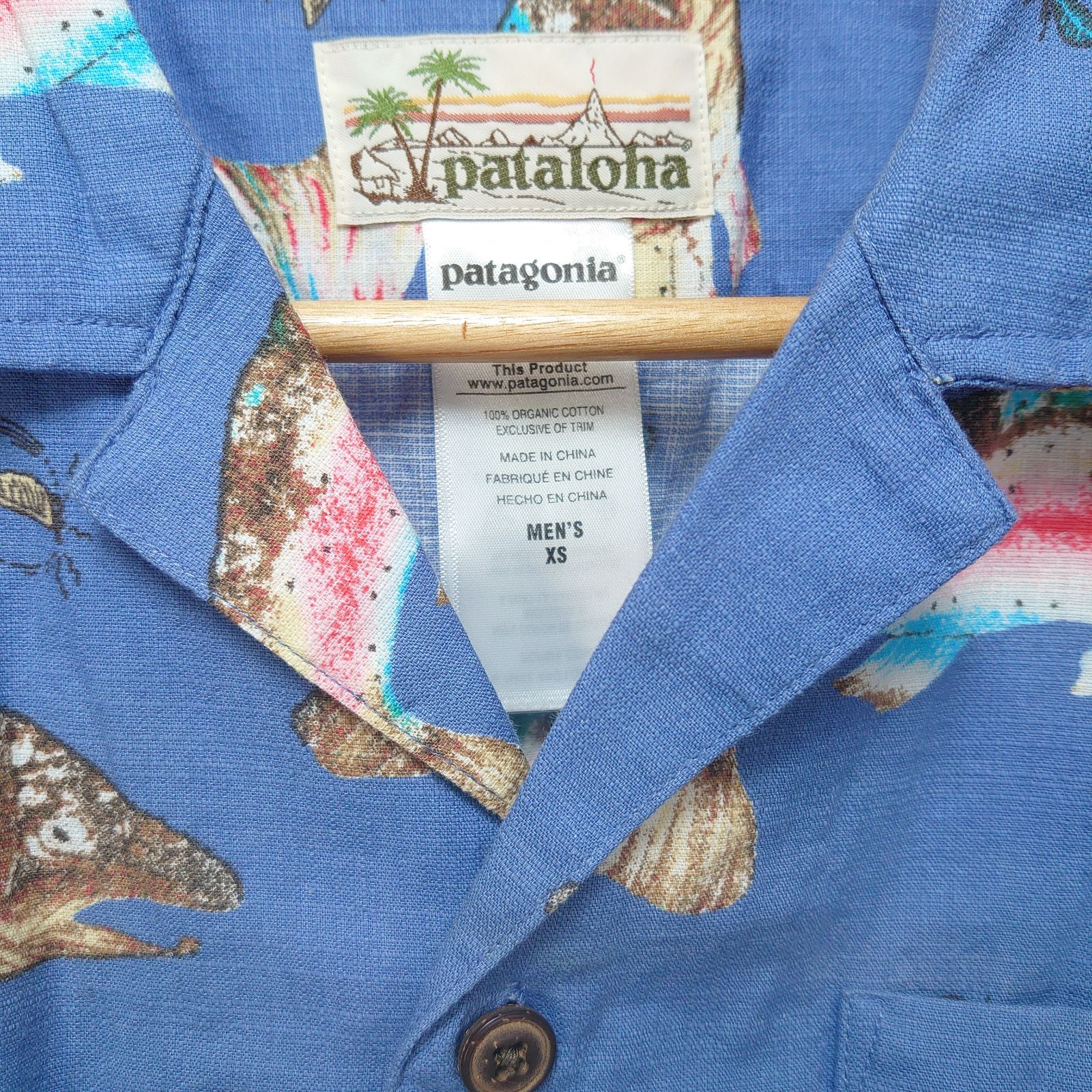 美品 Pataloha パタロハ アロハシャツ ニジマス柄 虹鱒 フィッシュ