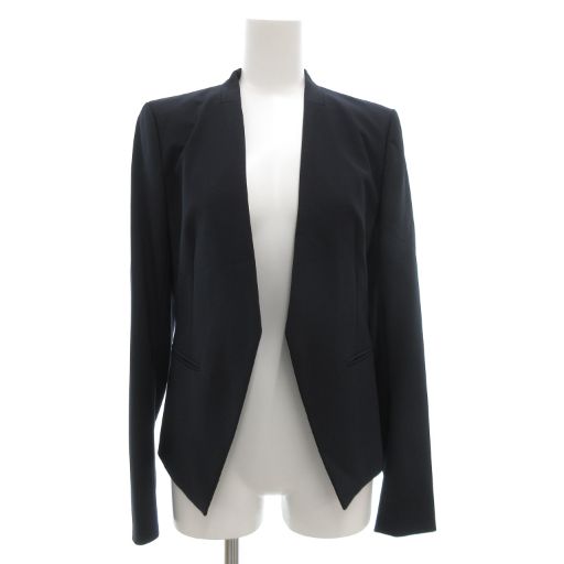 セオリー Theory フォーマル セットアップ ノー ジャケット タイトスカート ひざ丈 ボタンレス 羽織 総裏地 0 2 紺 ネイビー GV