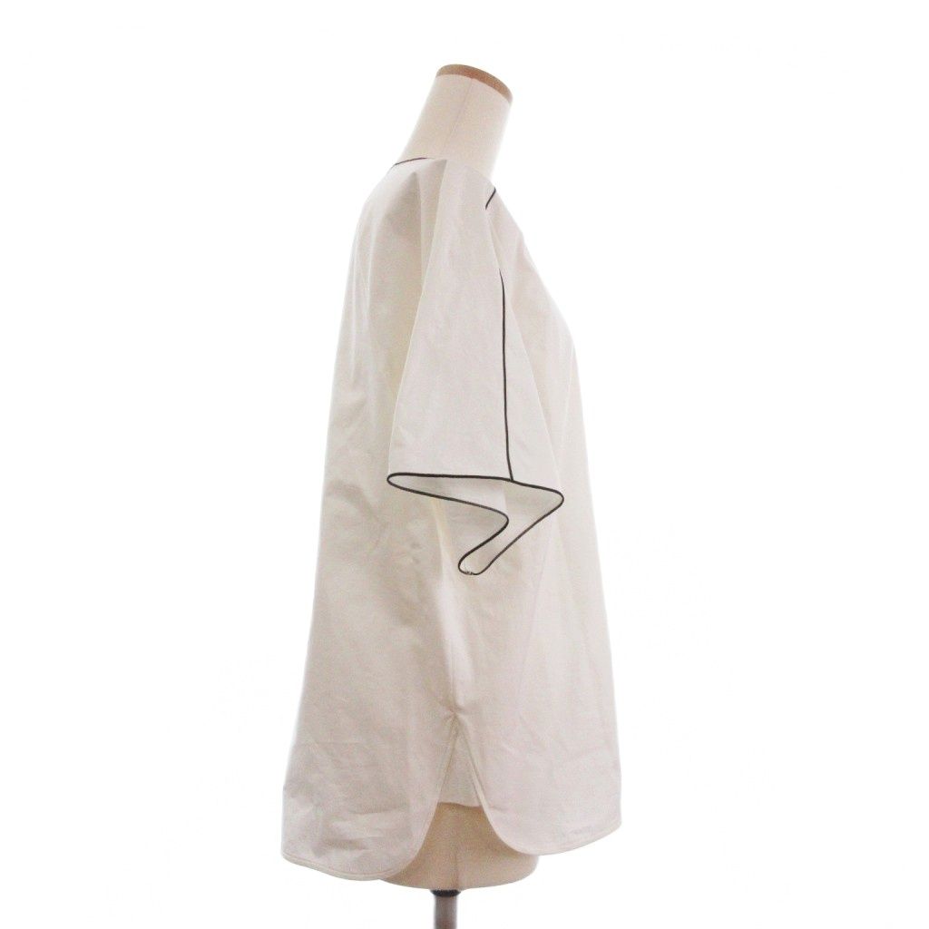 シクラス CYCLAS ノー シャツ ブラウス 半袖 コットン 白 ホワイト 34