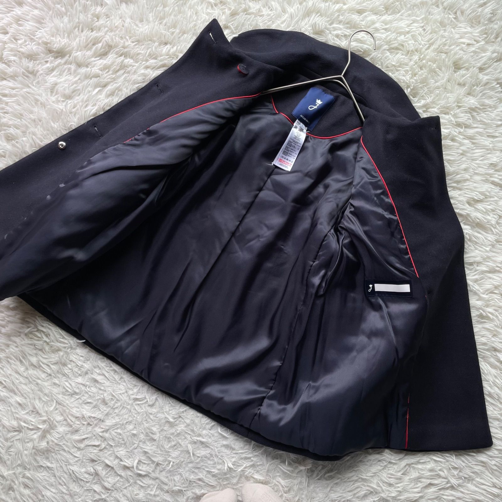 ジャカディ Jacadi 極美品 Pコートダブル ウールコート パイピング 
