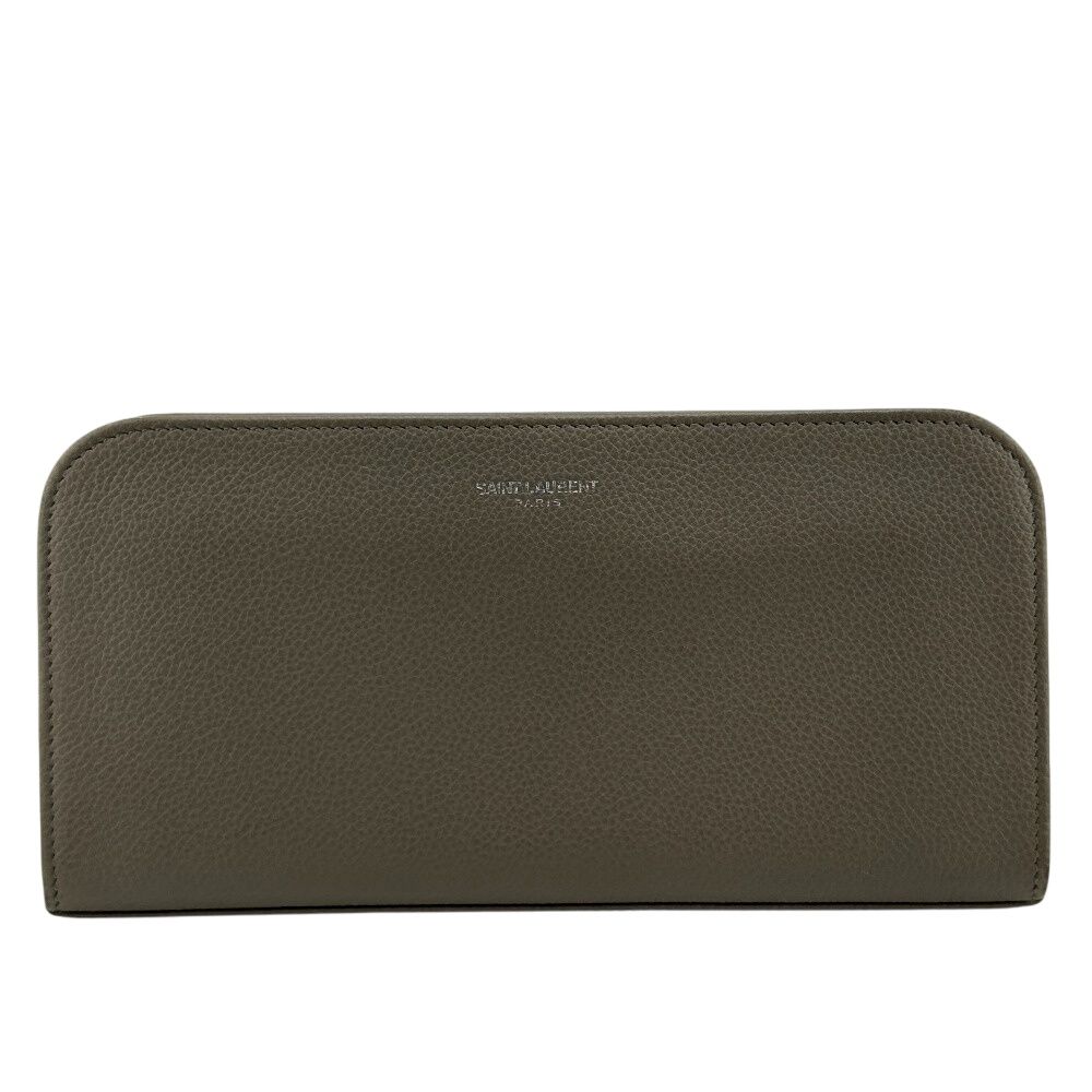SAINT LAURENT PARIS サンローランパリ 326599 ラウンドファスナー 長財布 グレージュ レディース
