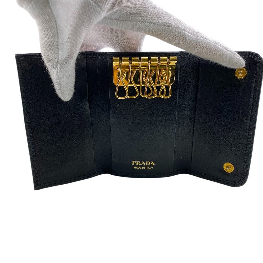  PRADA プラダ 1 PG 222 6連キーケース キーケース ブラック レディース その他 小物