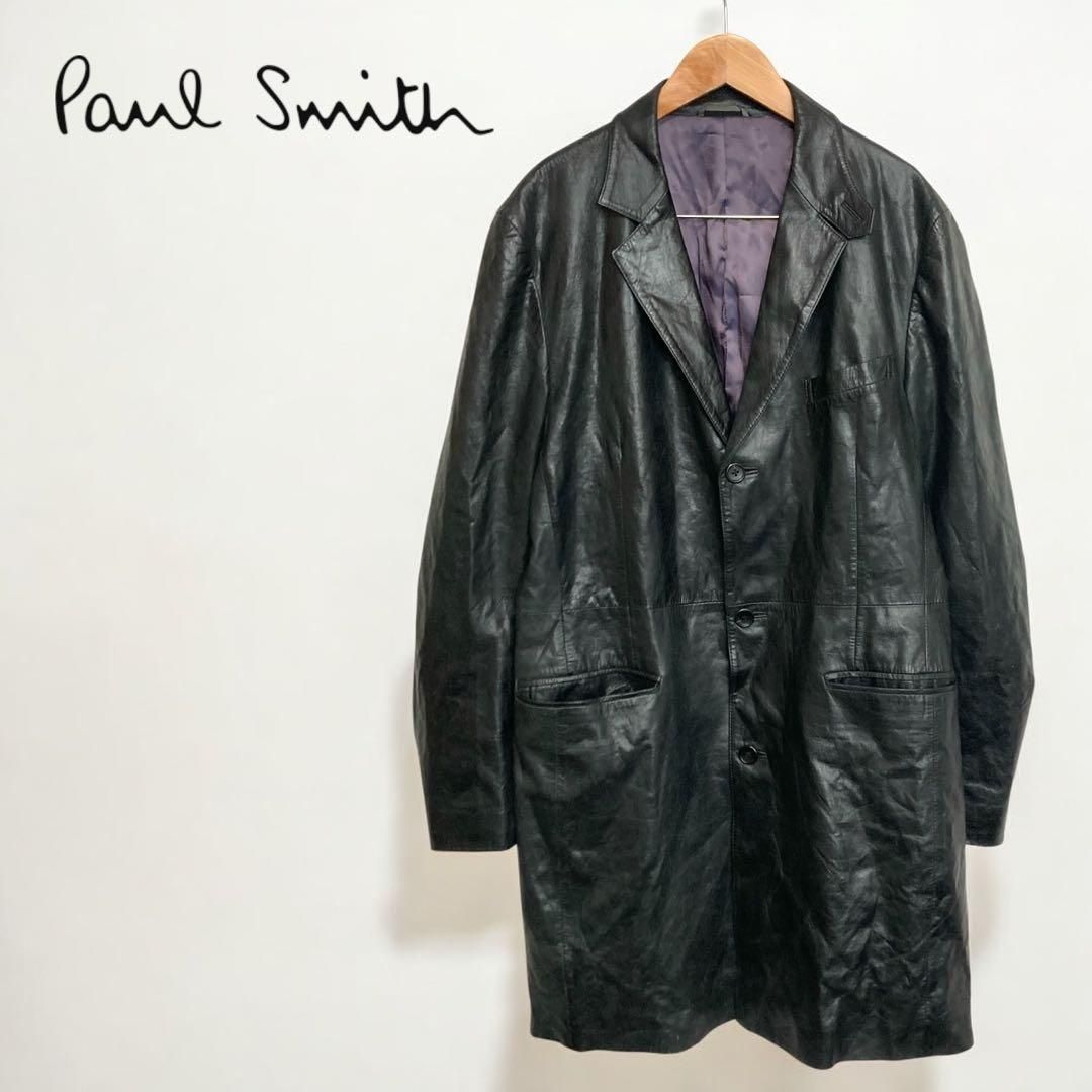⭐️羊皮⭐️PS ポールスミス メンズ レザー コード ブラック 本革