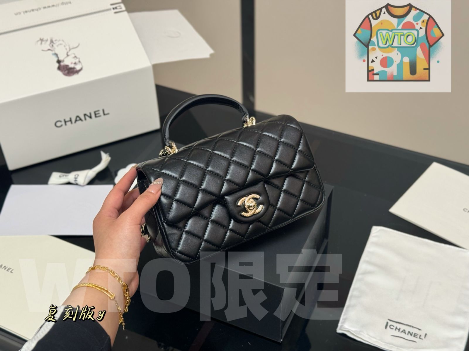 今日 Chanel Mini CF Handle Bag チャネル ミニ CF ハンドルバッグ