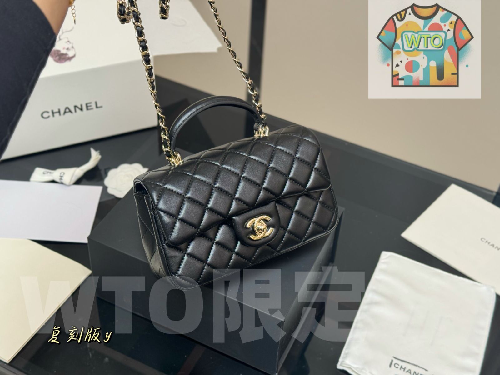 今日 Chanel Mini CF Handle Bag チャネル ミニ CF ハンドルバッグ