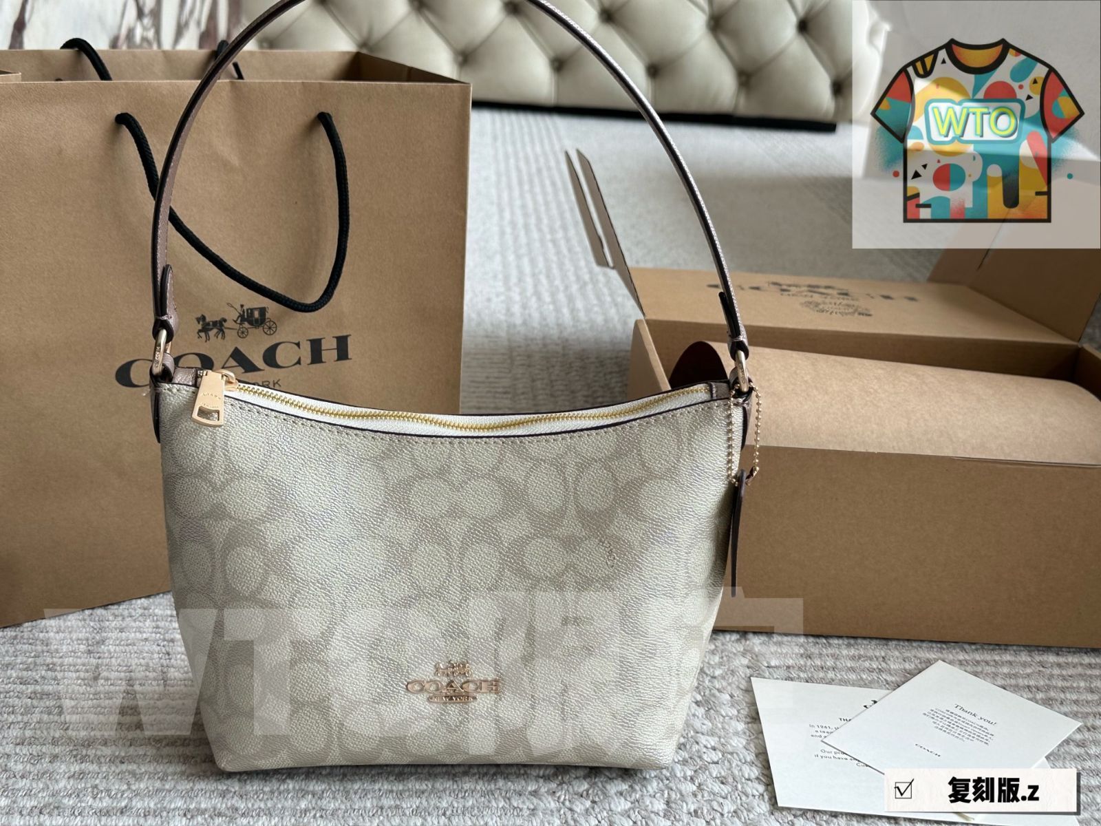 WTO通販 Coach Zip Top アンダーアームバッグ-WTO輸入-VWY58