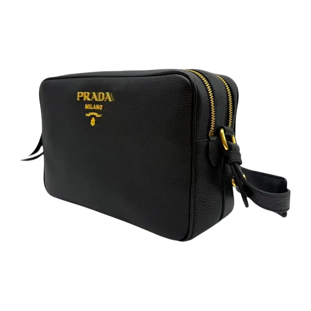 PRADA プラダ VITELO PHENIX ダブルジップアップ クロスバック ブラック 1BH079