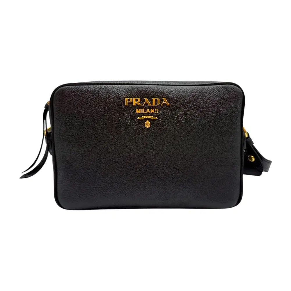 PRADA プラダ VITELO PHENIX ダブルジップアップ クロスバック ブラック 1BH079