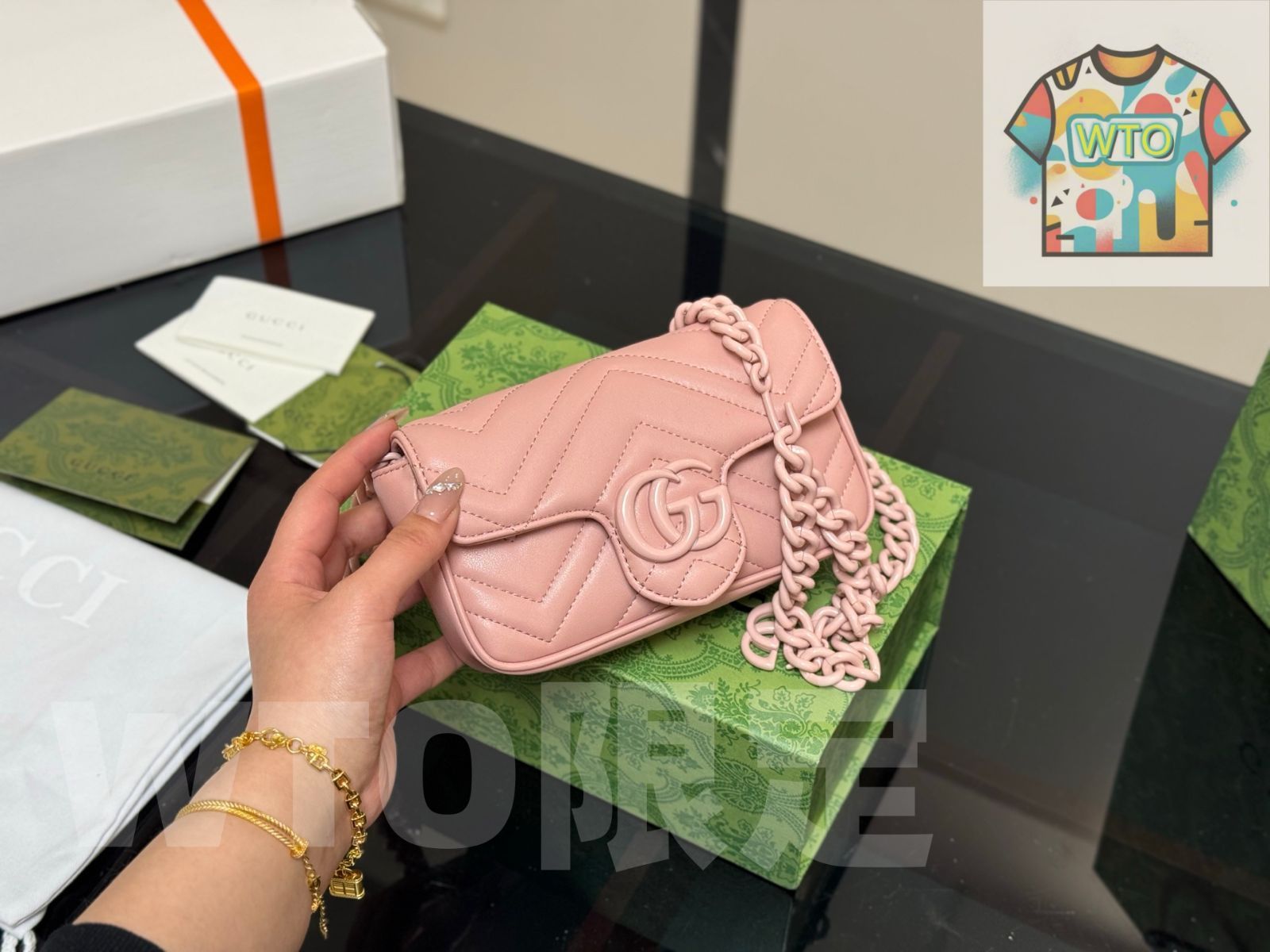 WTO通販 GG Marmont 16cm グッチ マーモント 16cm 羊皮マカロンシリーズ -WTO輸入-MBE56