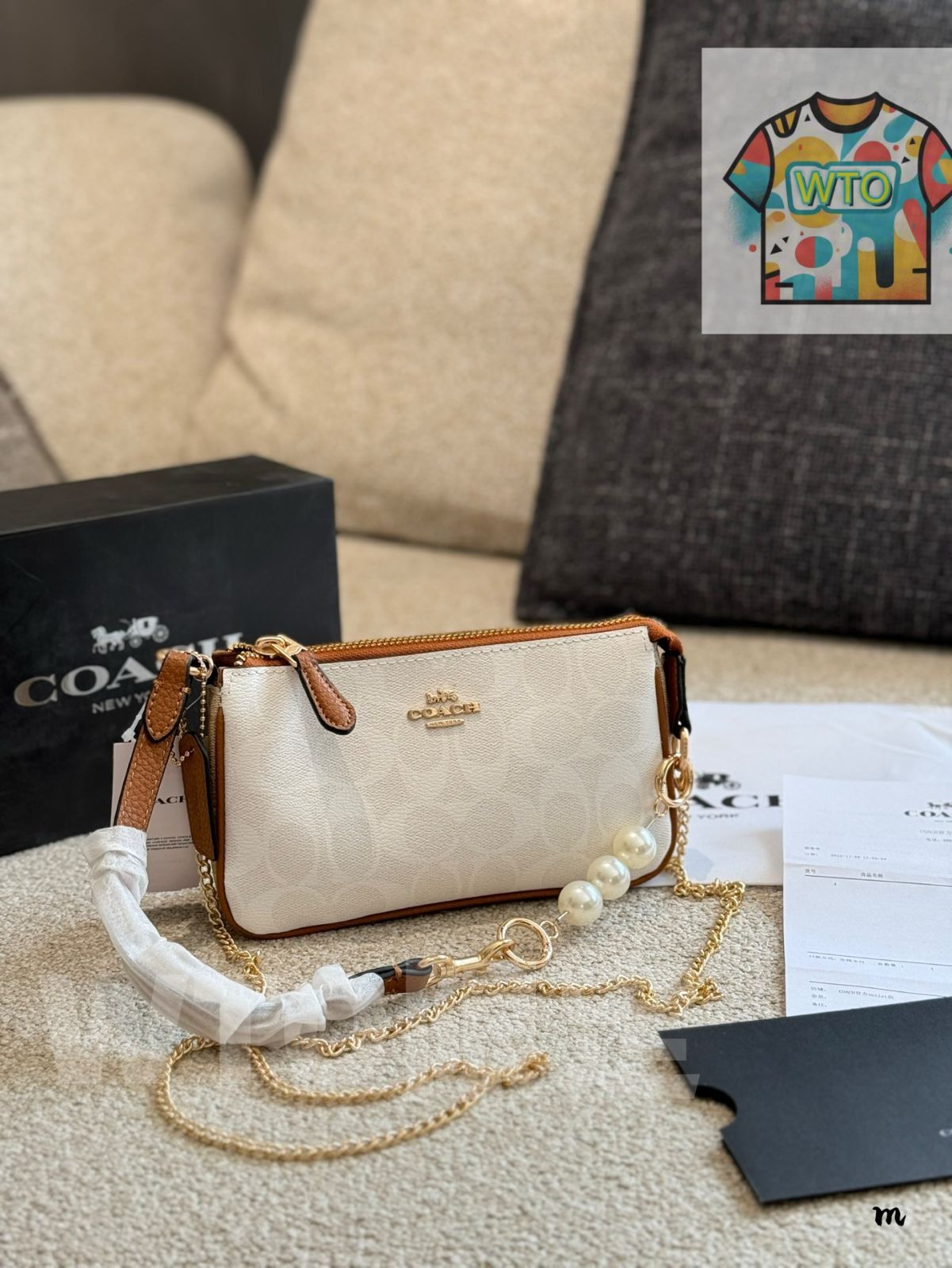 柔らかい WTO通販 COACH Nolita マージャンバッグ 19 クリーム -WTO輸入-KGV53 【数量限定超特価!!】