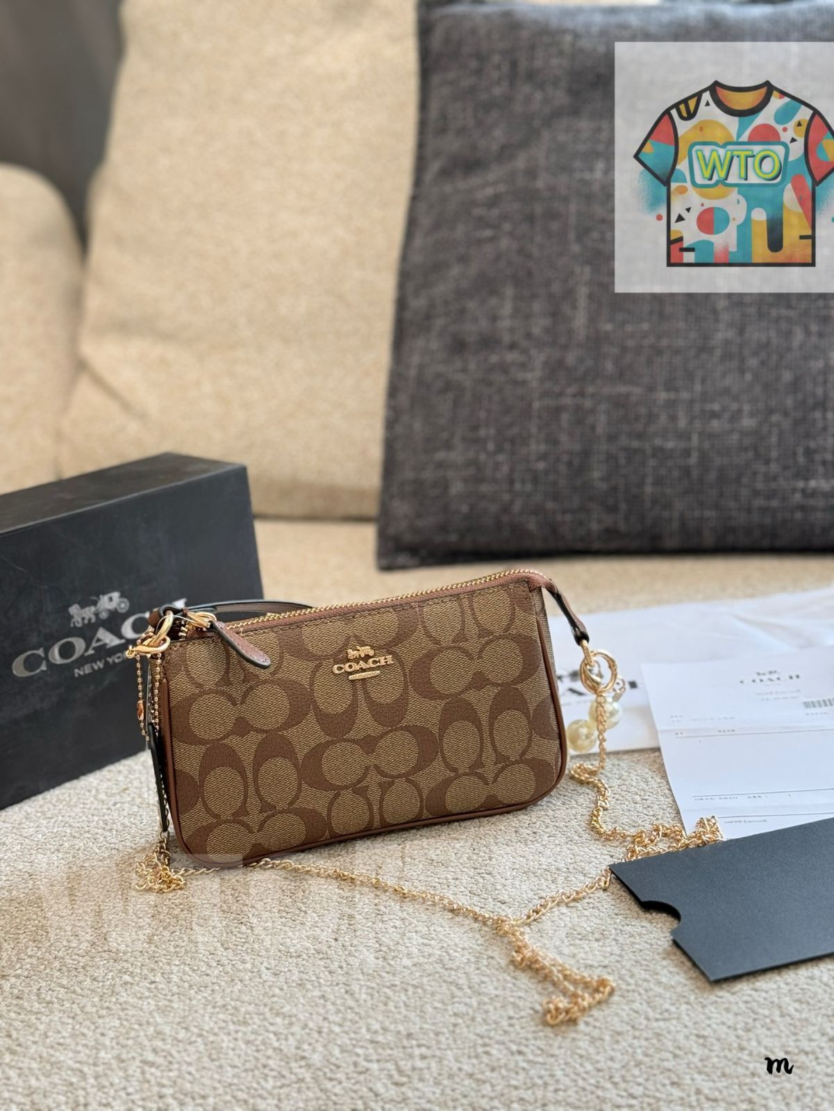WTO通販 COACH Nolita マージャンバッグ 19 クリーム -WTO輸入-KGV53