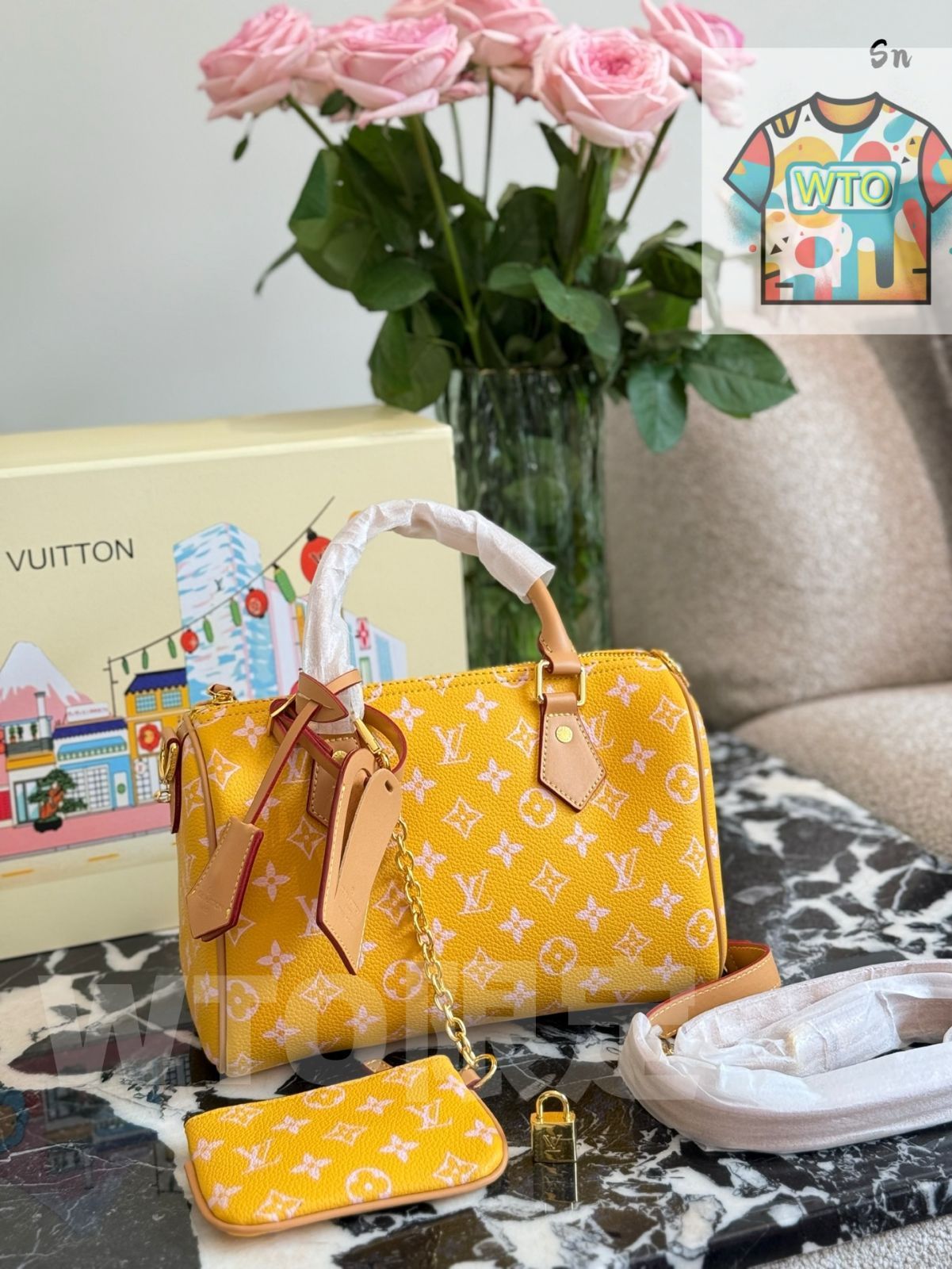  WTO通販 Louis Vuitton x Pharrell Williams Speedy 25 ルイヴィトン × ファレル ウィリアムズ スピーディ イエロー -WTO輸入-ILX 82 ショルダーバッグ ショルダーバッグ