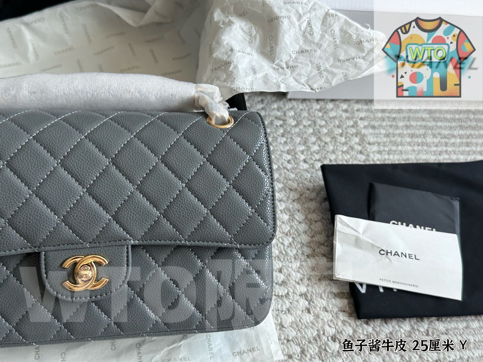 WTO通販 CHANEL CF Mini Ball-Grain Leather Bag シャネル CF ミニ ボールグレイン レザー バッグ-WTO輸入-JKC94