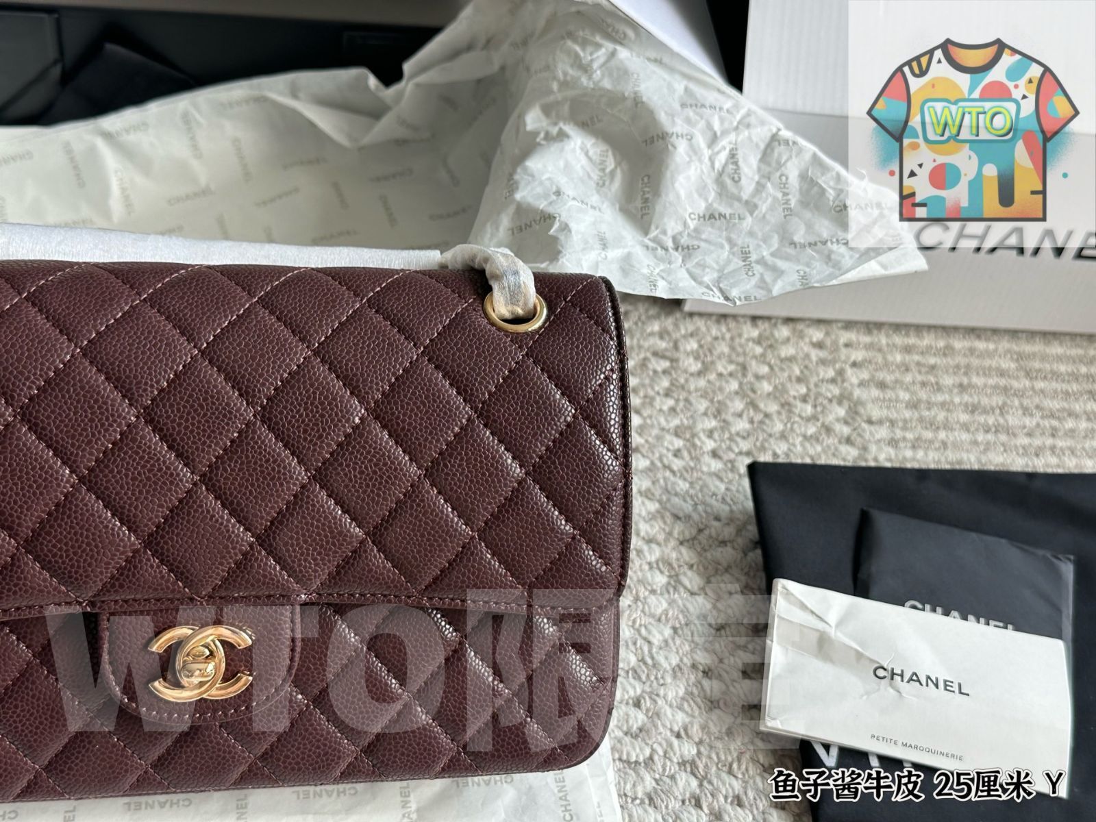 今日 CHANEL CF 25cm Ball Grain Leather Bag シャネル CF 25cm 小球紋牛皮バッグ