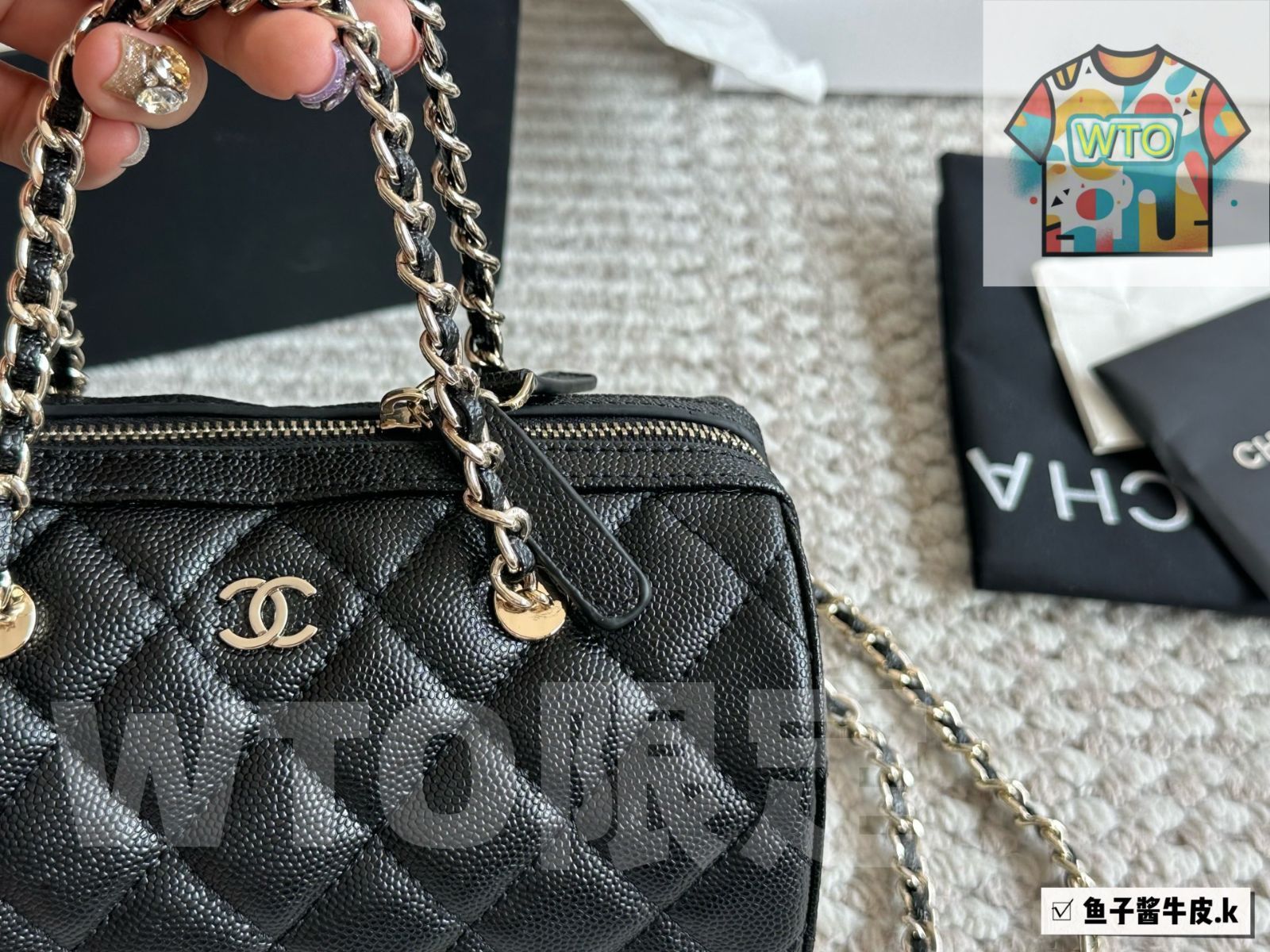 WTO通販 Chanel 25P Bowling Bag シャネル 25P ボウリングバッグ ブラック × ホワイトエッジ -WTO輸入-DGJ00