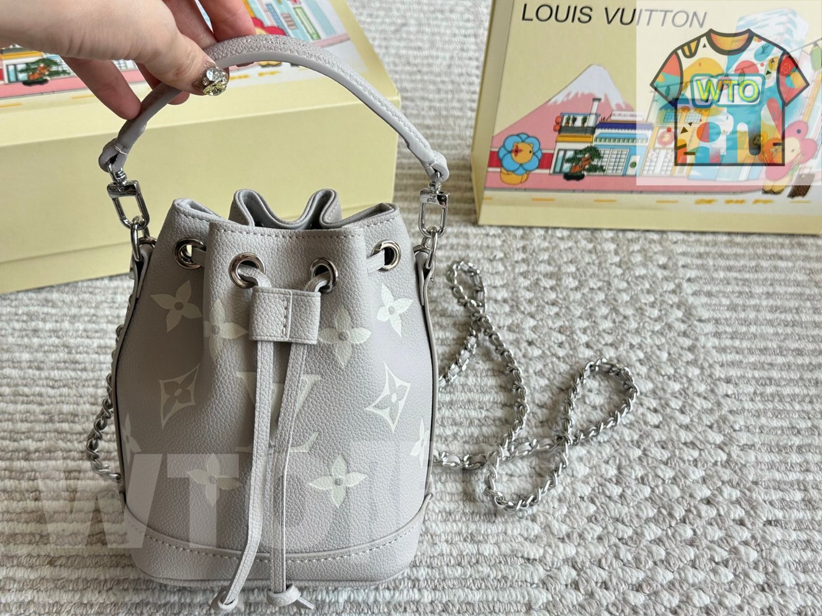 今日 Upgraded Version Lv New Nano Purple Bucket Bag アップグレードバージョン ルイ ヴィトン ニュー ナノ パープル バケツバッグ