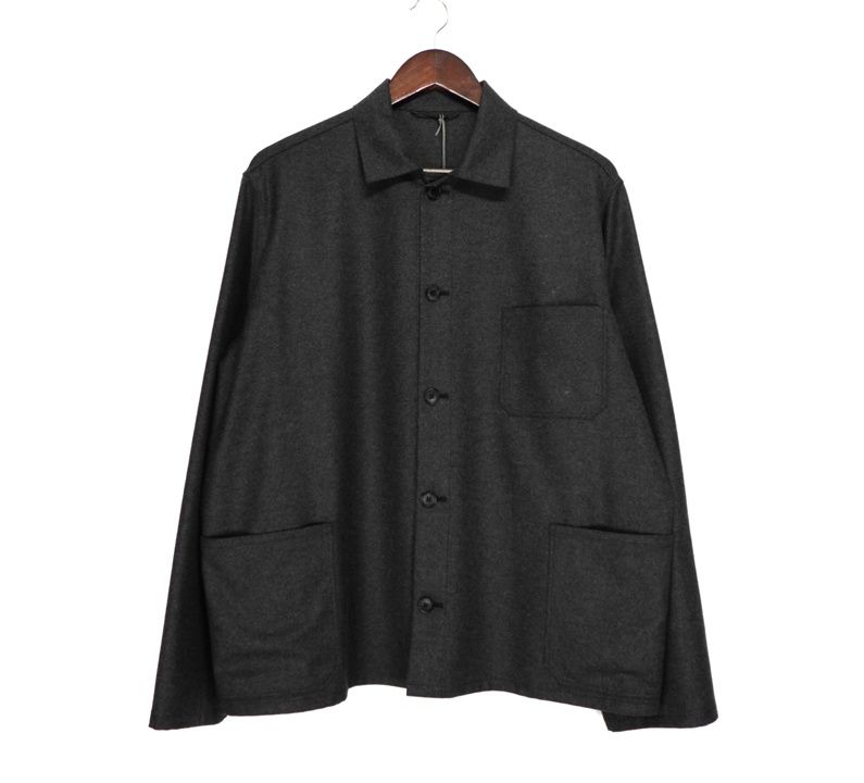 ユーゲン HEUGN COAT084 ウール フランネル カバーオール ロングスリーブ 長袖 シャツ 45234