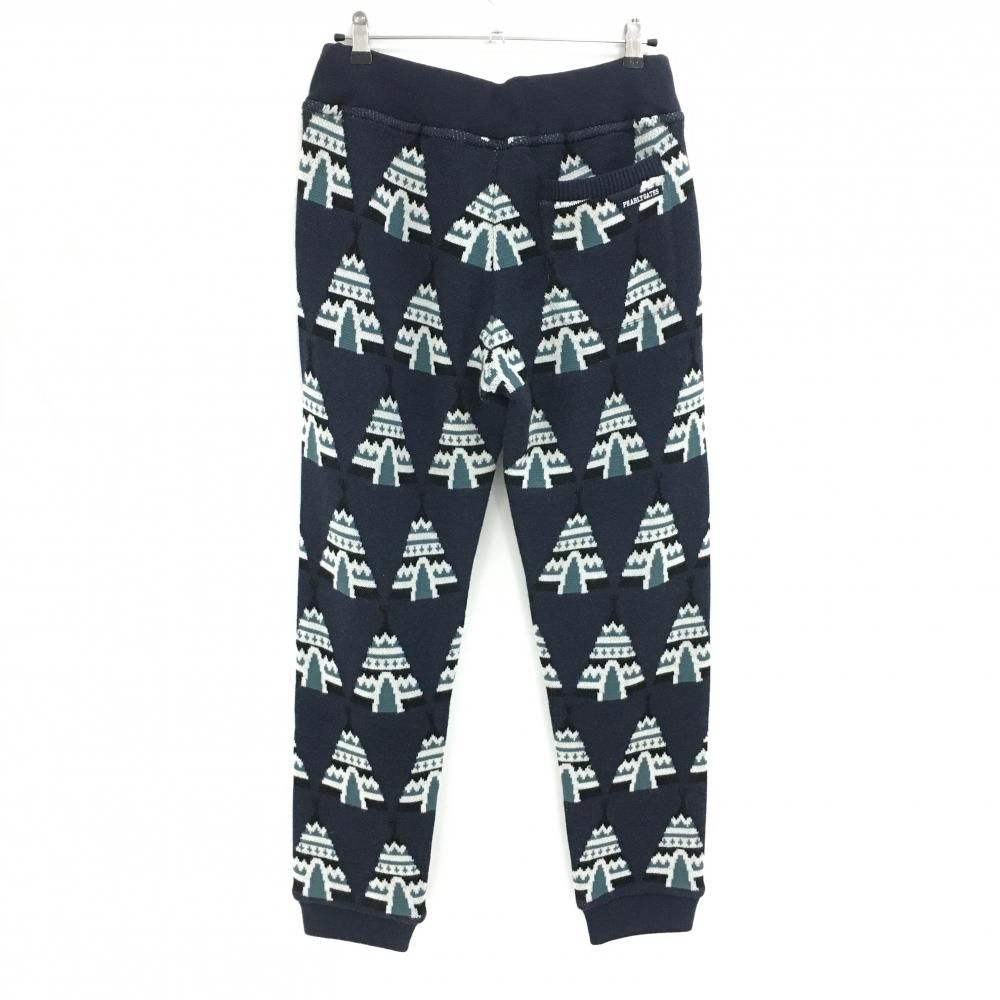 パーリーゲイツ ニットジョガーパンツ ネイビー×白 総柄 ウール100％ メンズ 5 L ゴルフウェア PEARLY GATES