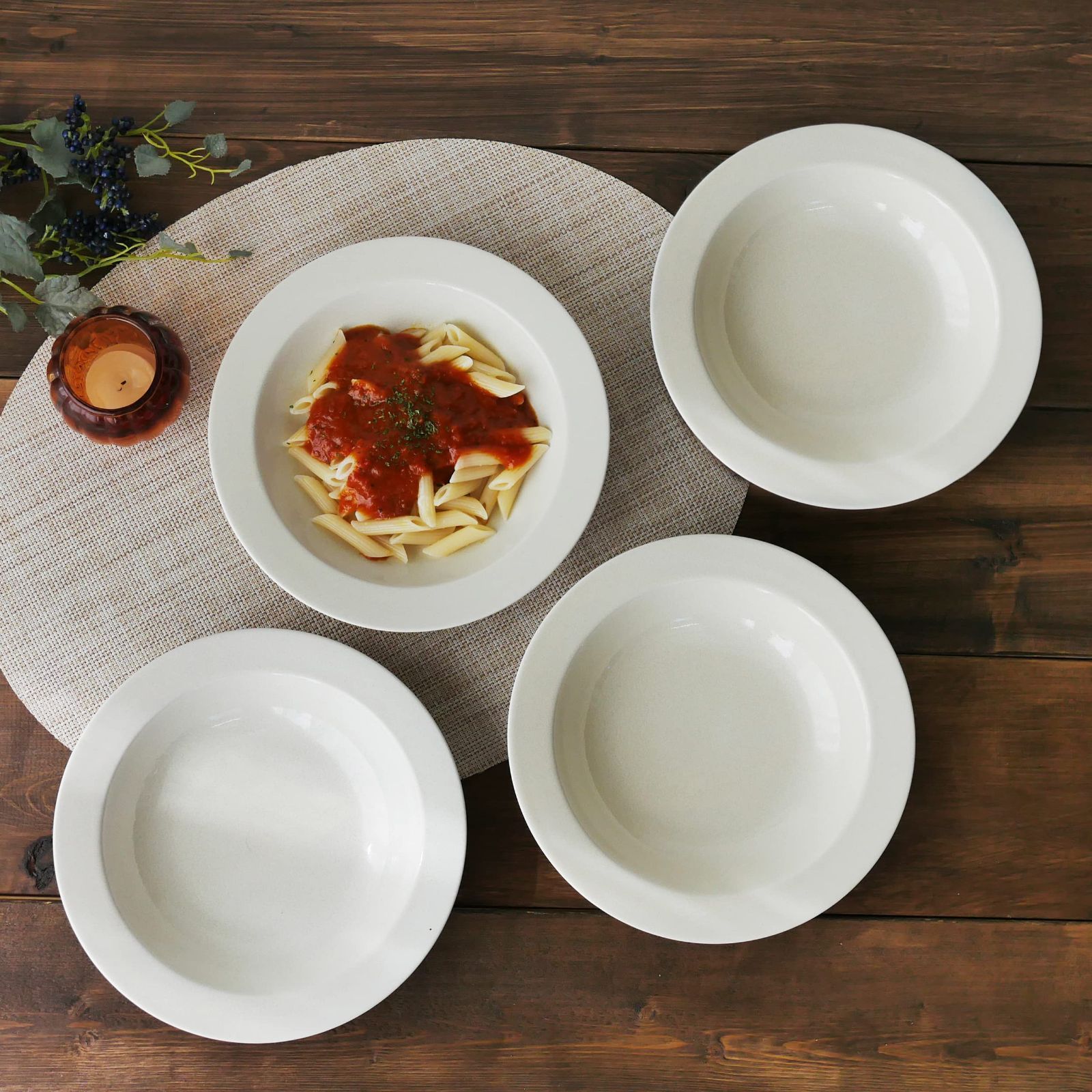 Dolce duo カレー皿 パスタ皿 スープ皿 リムプレート 白 ホワイト