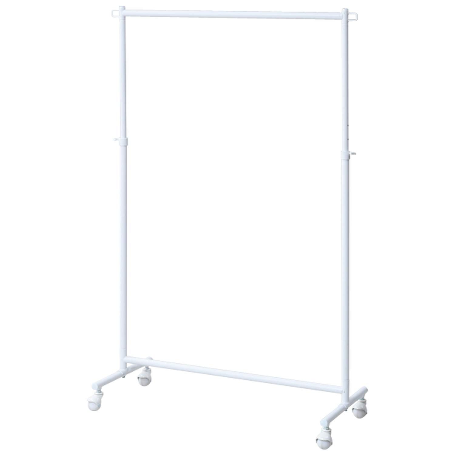 山善 YAMAZEN ハンガーラック 頑丈 耐荷重85 kg シングル 高さ伸縮 キャスター付き 衣類収納 組立品 幅96 奥行40 5 高さ105 140 160 cm マットホワイト YIH S MWH