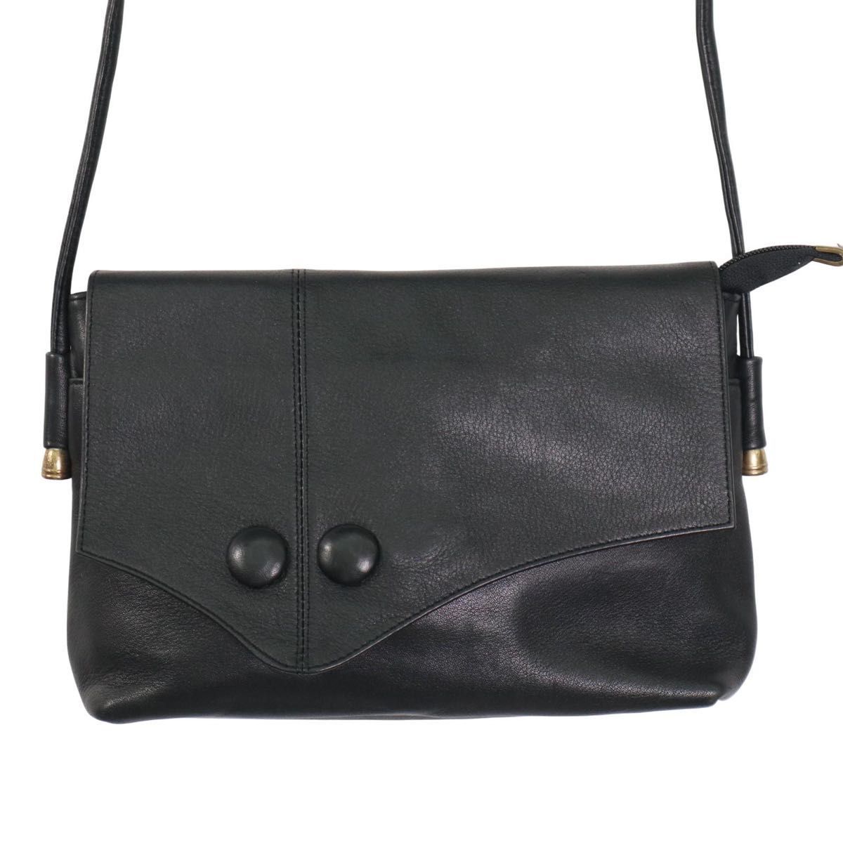 ヴィンテージ】Fendi フェンディ レザー ショルダーバッグ ブラック