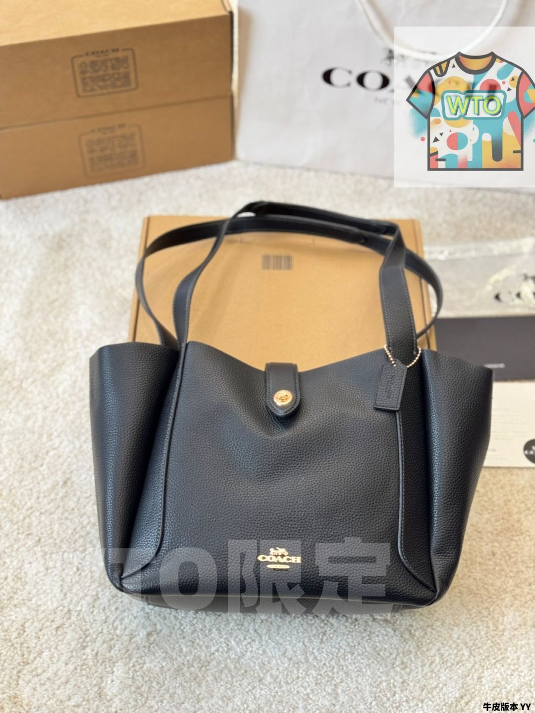 WTO通販 COACH Hadley ハドリー ブラック ブランデード バッグ 28×22cm -WTO輸入-CZL50