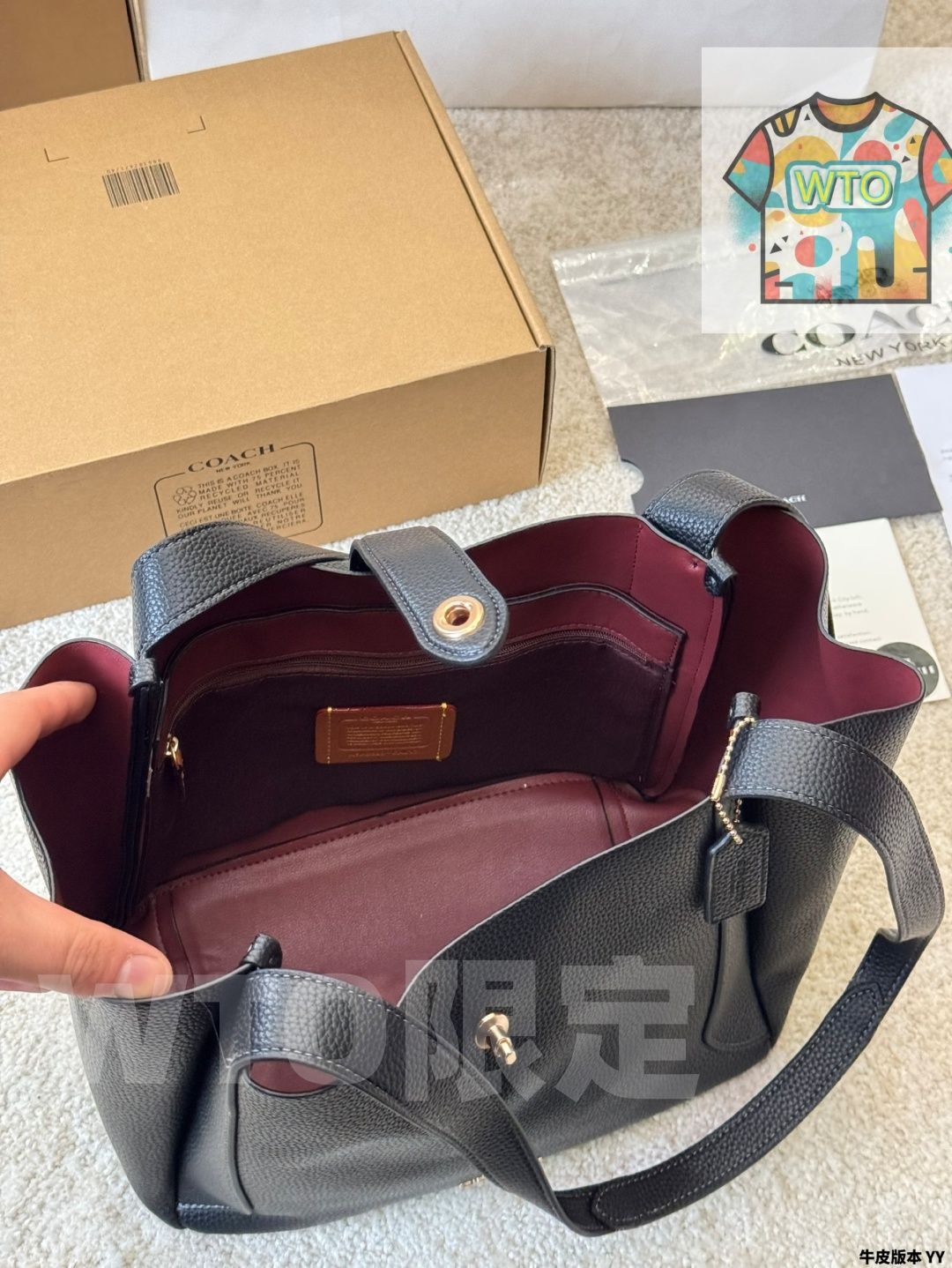 WTO通販 COACH Hadley ハドリー ブラック ブランデード バッグ 28×22cm -WTO輸入-CZL50