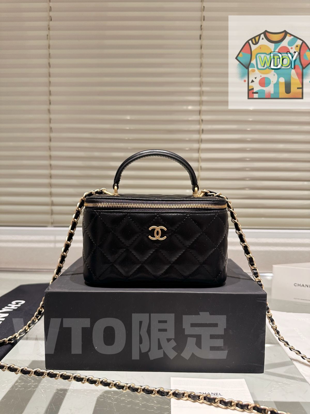 WTO通販 CHANEL リップスティックケース ハンドル付き メイクボックス サイズ 20cm -WTO輸入-CEV05