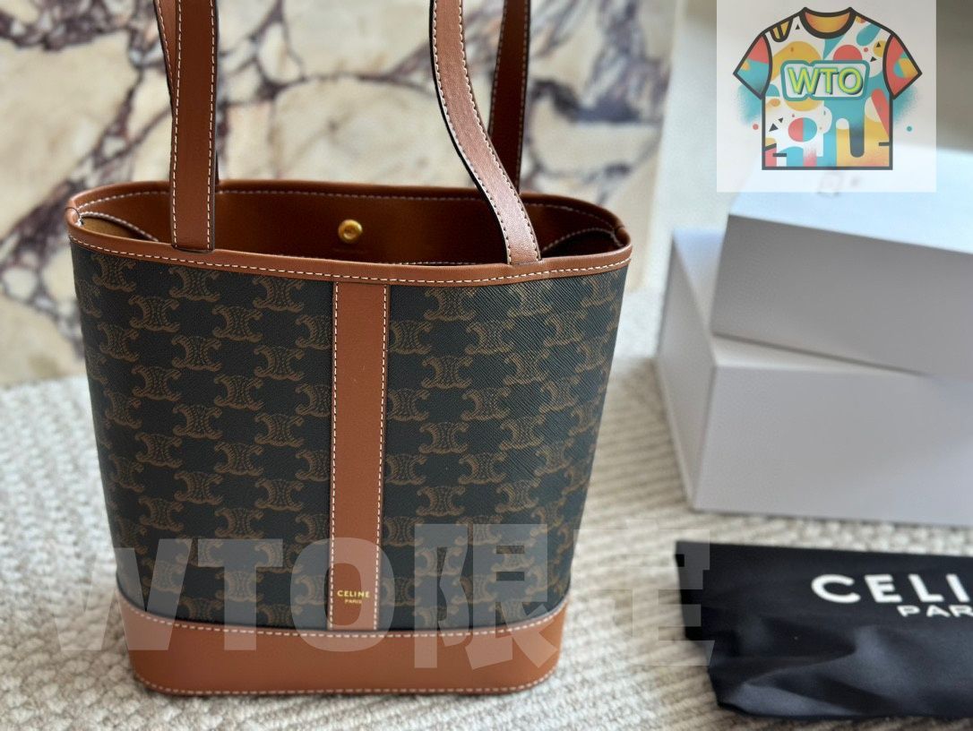 WTO通販 Celine バケットバッグ 18×21cm ニューモデル ヴィンテージプリント-WTO輸入-VYH13