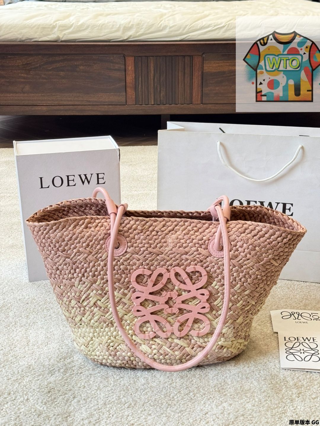 WTO通販 Loewe マカロン 草編み トートバッグ サイズ 30×25cm -WTO輸入-OHK29