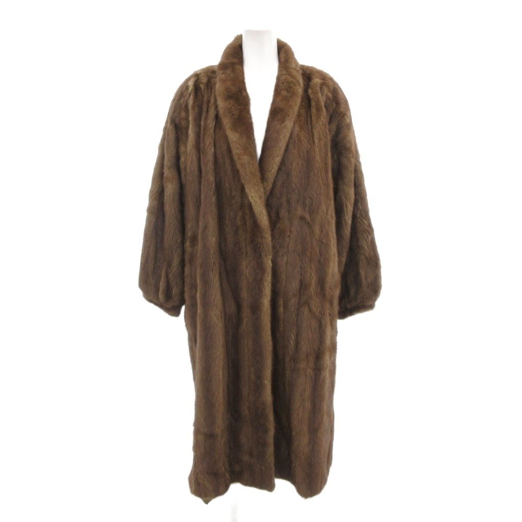 サガミンク SAGA MINK 銀サガ ファーコート F ミンクファー 毛皮 ロング丈 茶 ブラウン AE GY17