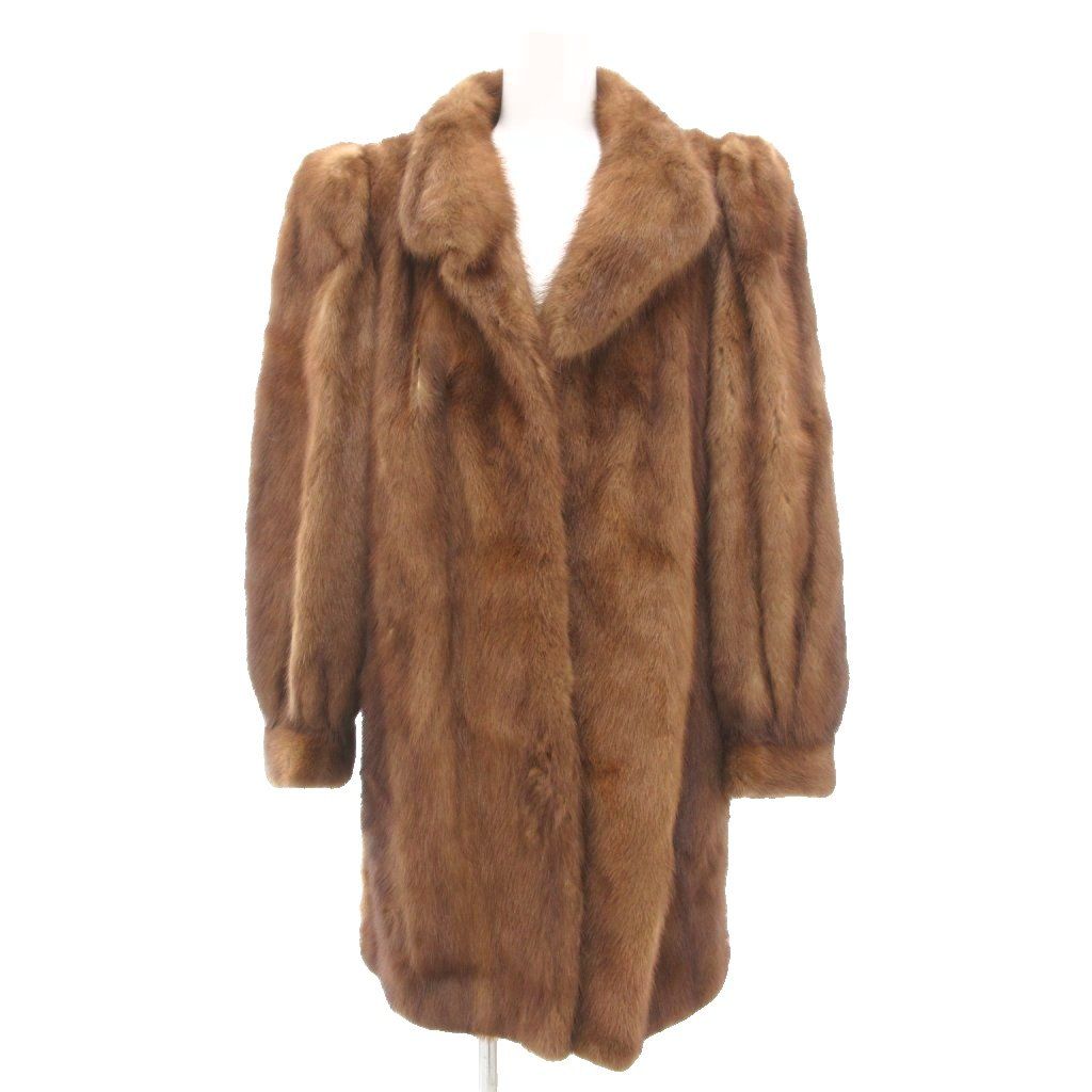 ファーコート 毛皮 ミンク ミドル ハーフ丈 茶 ブラウン UO GY18