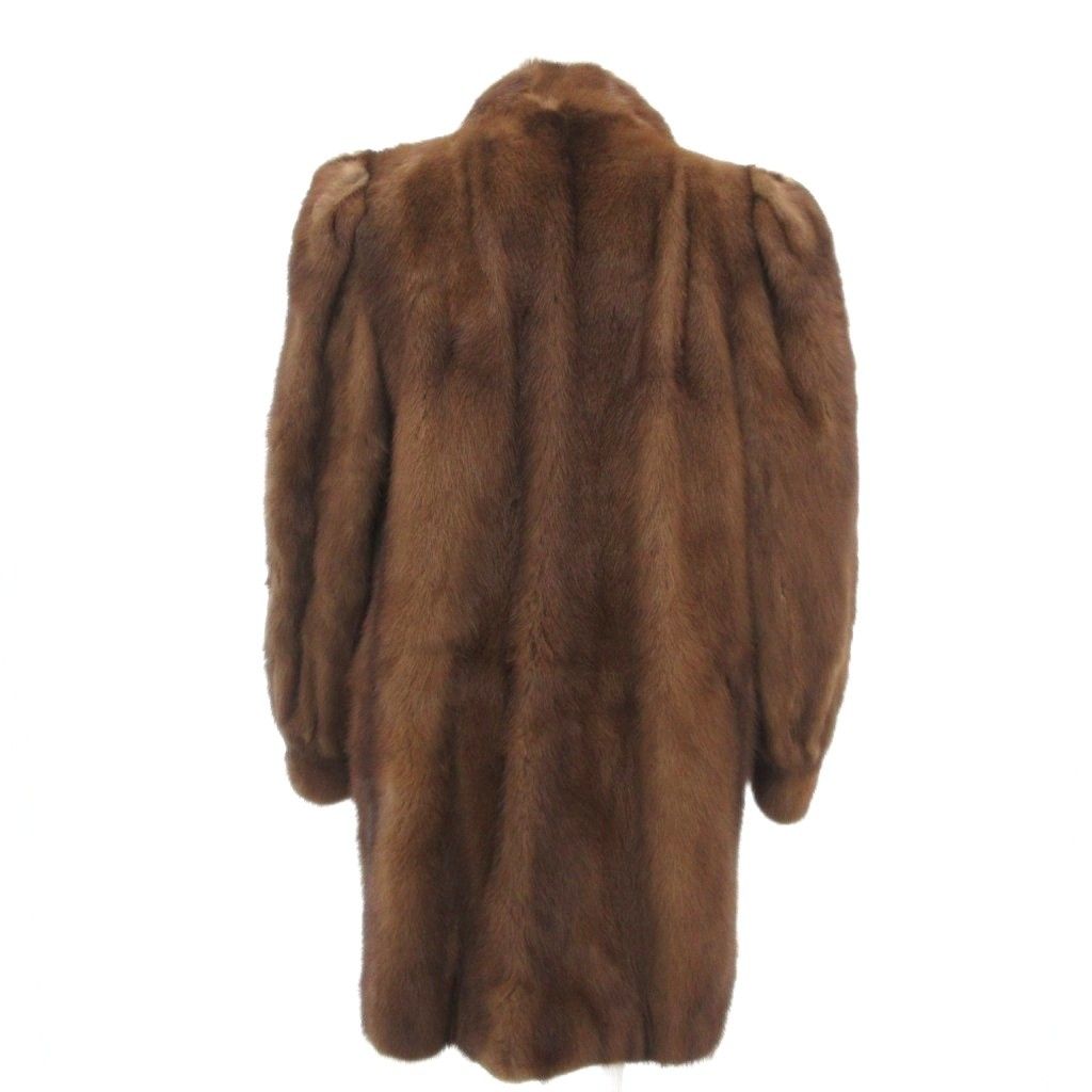 ファーコート 毛皮 ミンク ミドル ハーフ丈 茶 ブラウン UO GY18