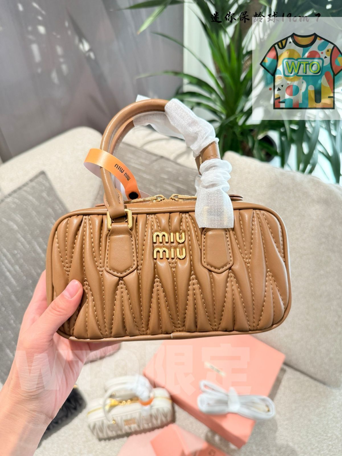 WTO通販 MIUMIU ボーリングバッグ ミニ スモール ミッドサイズ トップグレード カウレザー-WTO輸入-TUV24