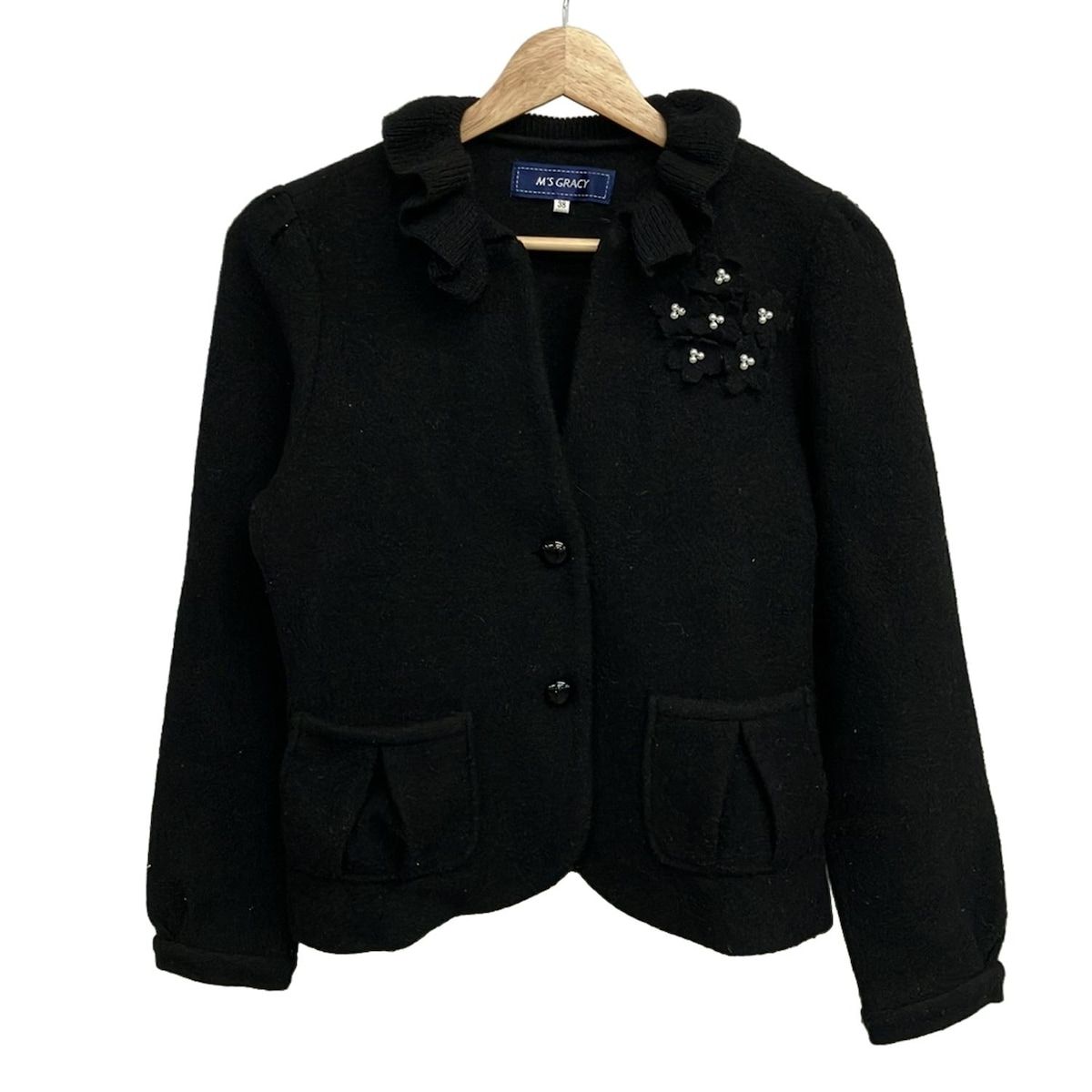 専用です　エムズグレイシー　ジャケット38サイズ M'S GRACY(エムズグレイシー) ジャケット サイズ38 M レディース - 黒