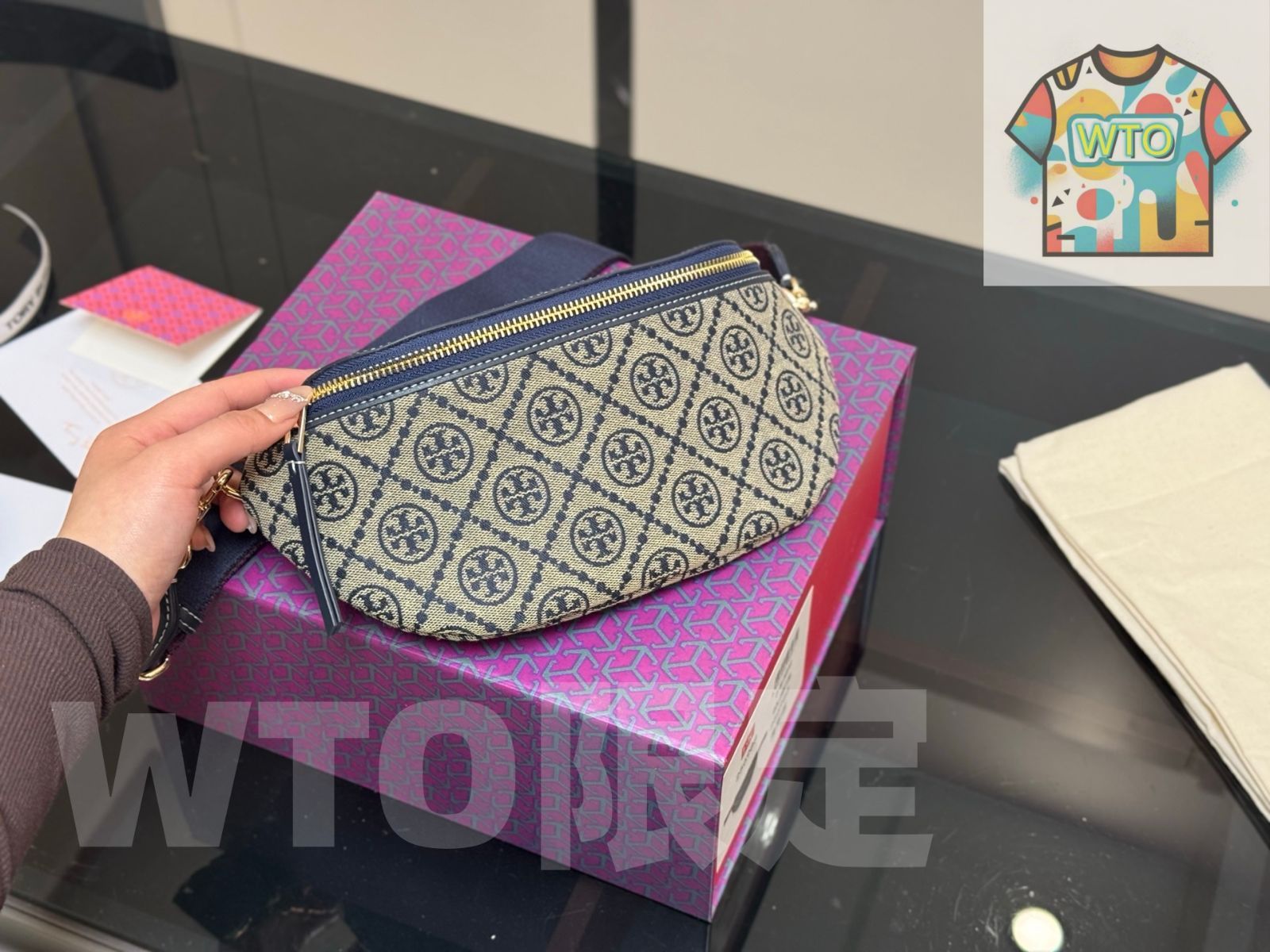 WTO通販 Tory Burch Underarm Chest Bag トーリーバーチ アンダーアーム チェストバッグ 老花柄 -WTO輸入-QIO03