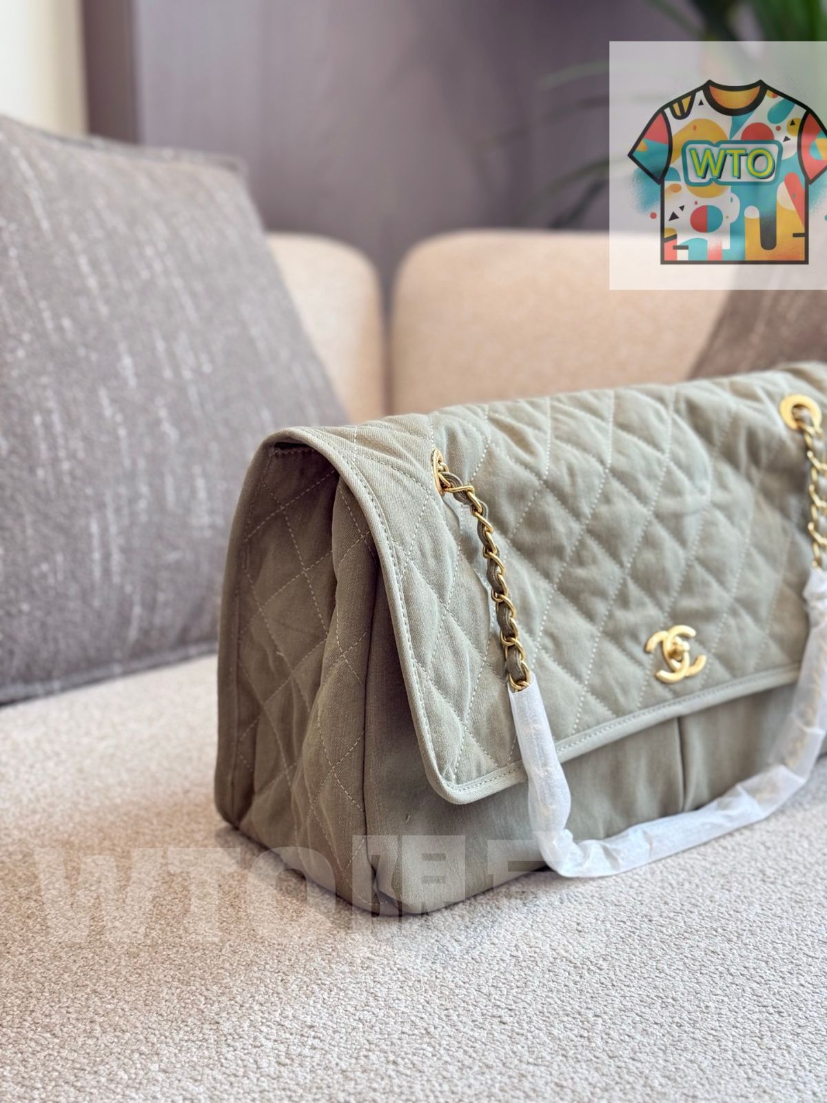 WTO通販 Chanel ヴィンテージ エアポートバッグ ラージ 45cm デニムキャンバス-WTO輸入-LTS63