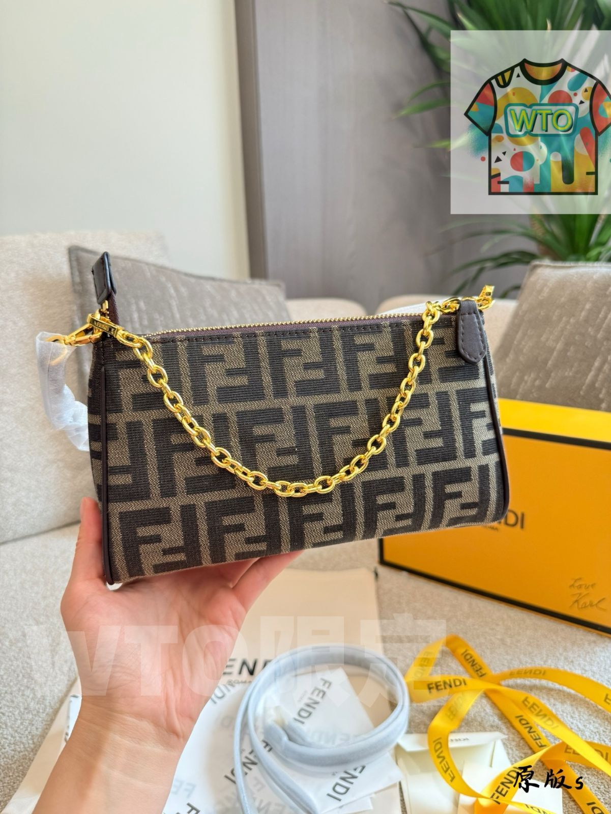 WTO通販 Fendi デュアルストラップ ヴィンテージプリント アンダーアームバッグ-WTO輸入-UGT65