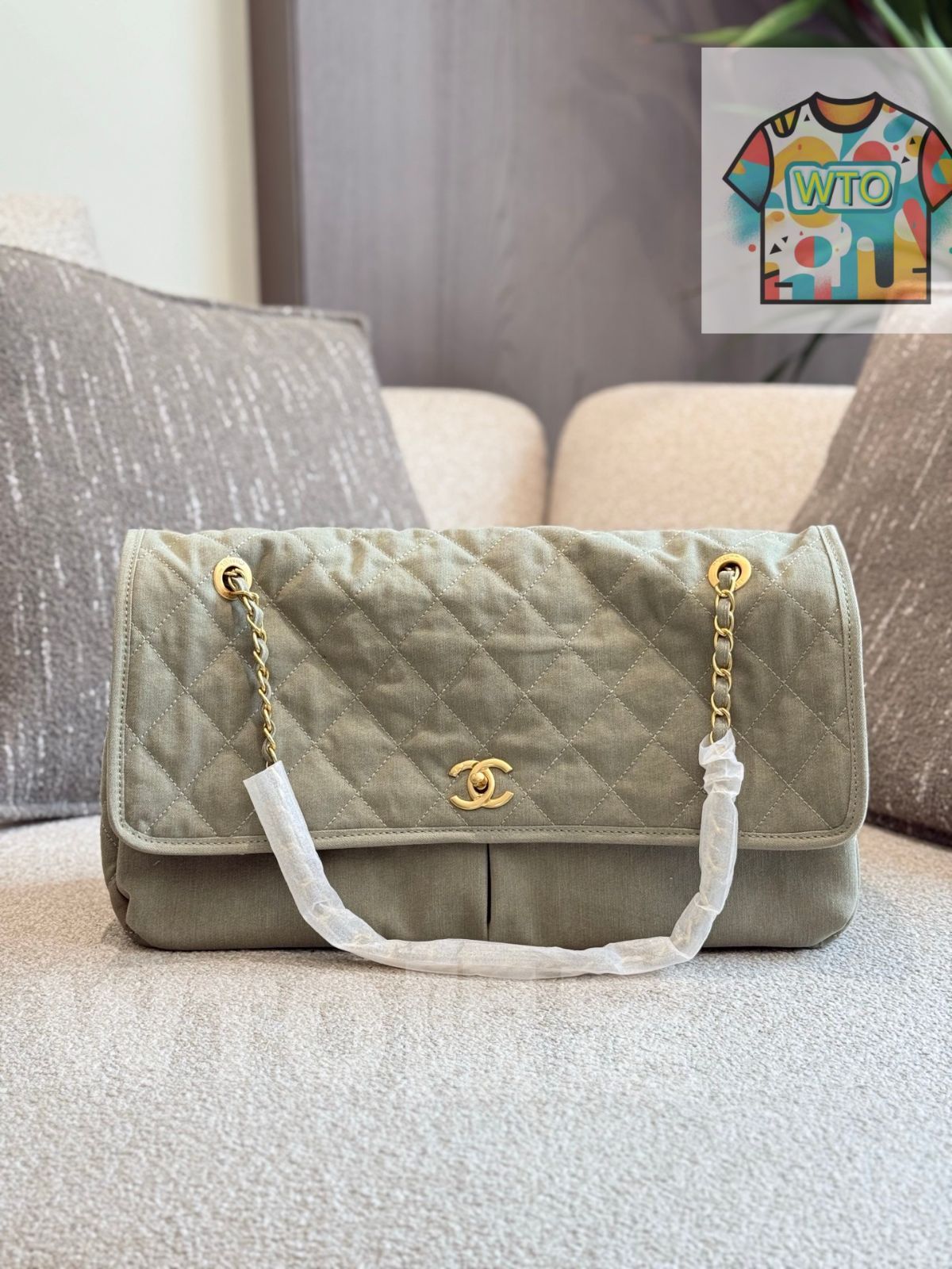 WTO通販 Chanel ヴィンテージ エアポートバッグ ラージ 45 cm デニムキャンバス WTO輸入 LTS 63