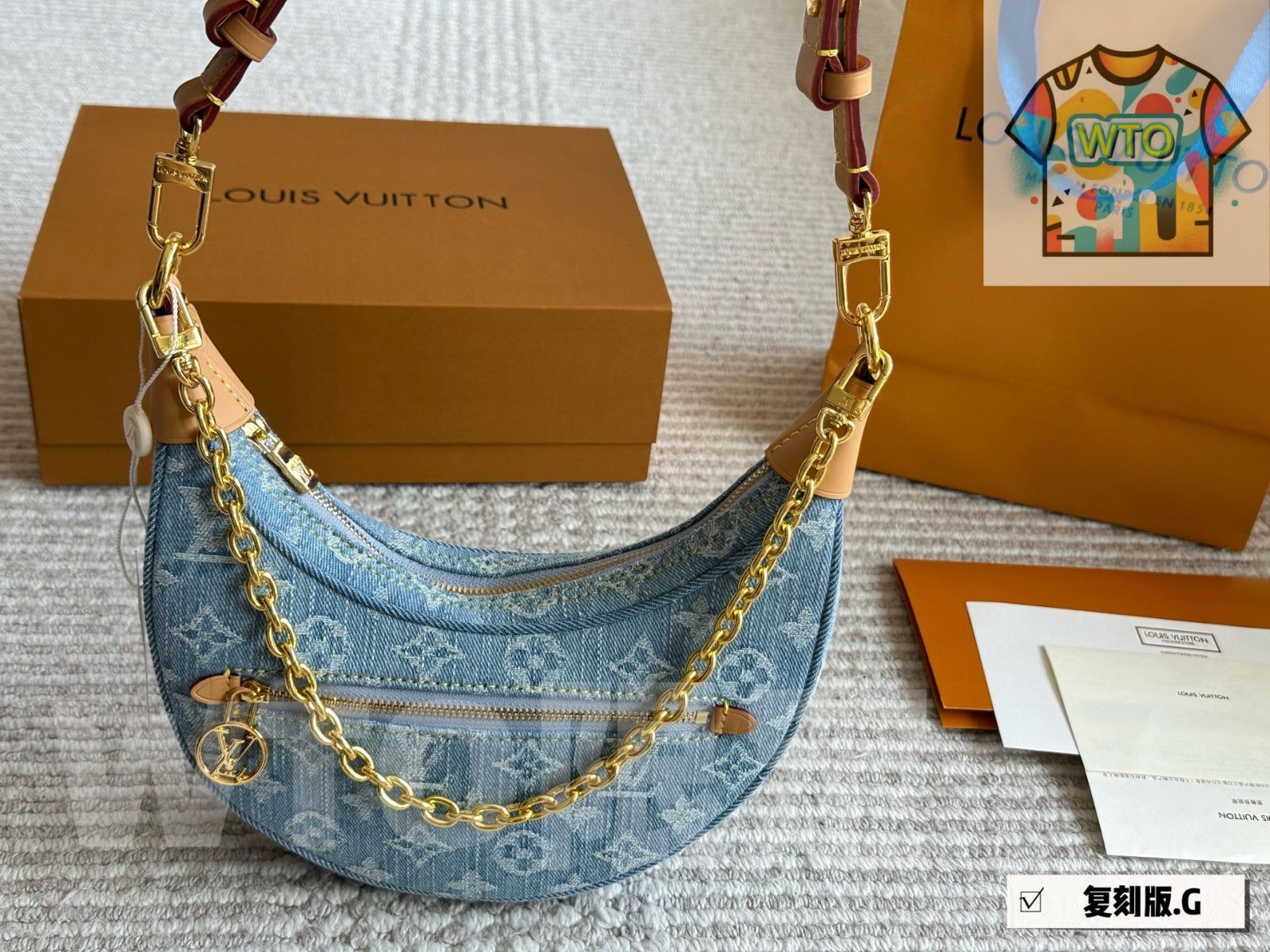 WTO通販 L Brand Denim Underarm Bag ラブランド デニム アンダーアームバッグ-WTO輸入-ZQE33