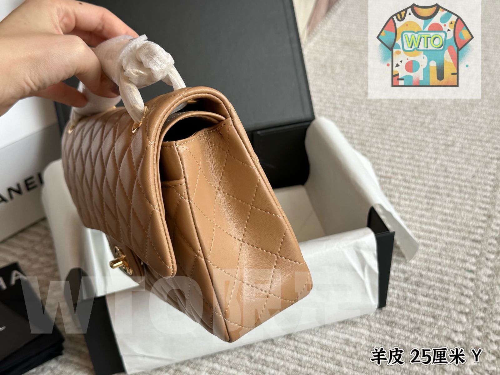 WTO通販 Chanel CF バッグ 25cm ミニ ラムスキン-WTO輸入-IKH24