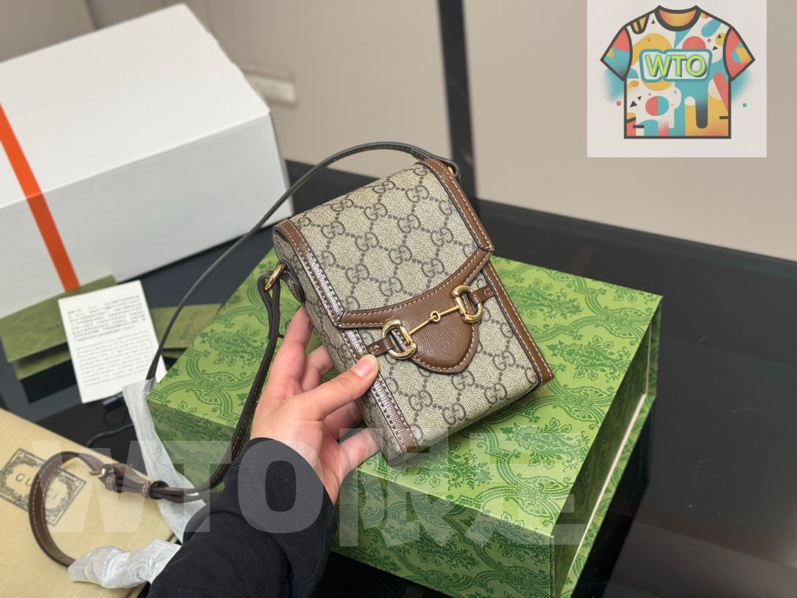 WTO通販 Gucci 1955 Horsebit モバイルバッグ 17×11.5×4cm カスタムバージョン-WTO輸入-VSL21