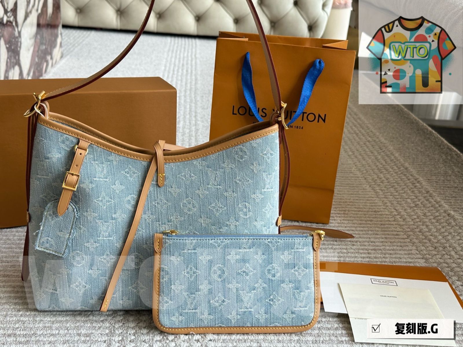 WTO通販 LV 24 Limited Denim Carryall Medium ルイヴィトン 24 年 デニム キャリーオール ミディアム-WTO輸入-RVZ31