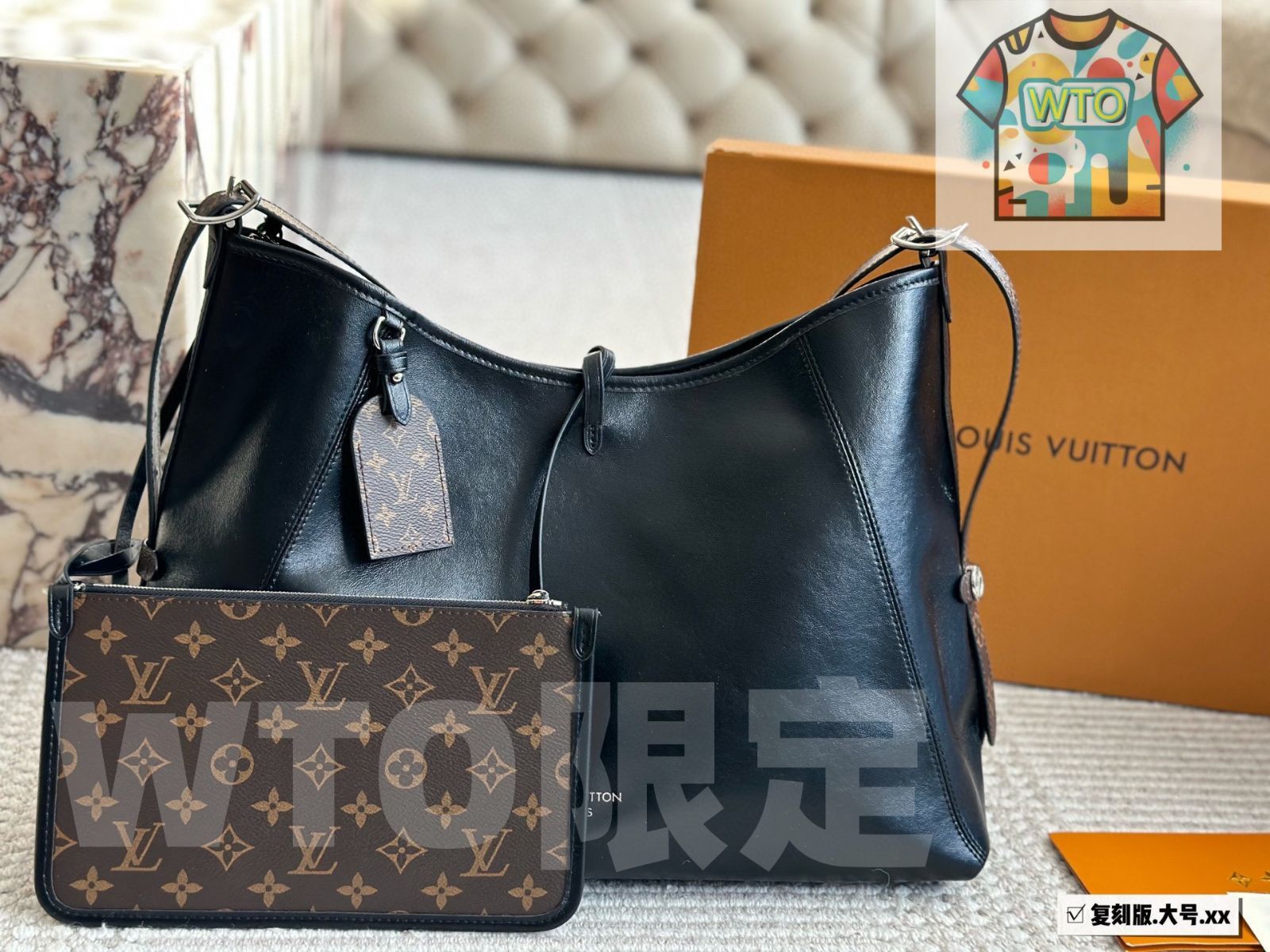WTO通販 Louis Vuitton CarryAll Dark ミディアムハンドバッグ ×15 cm-WTO輸入-ZZY 56